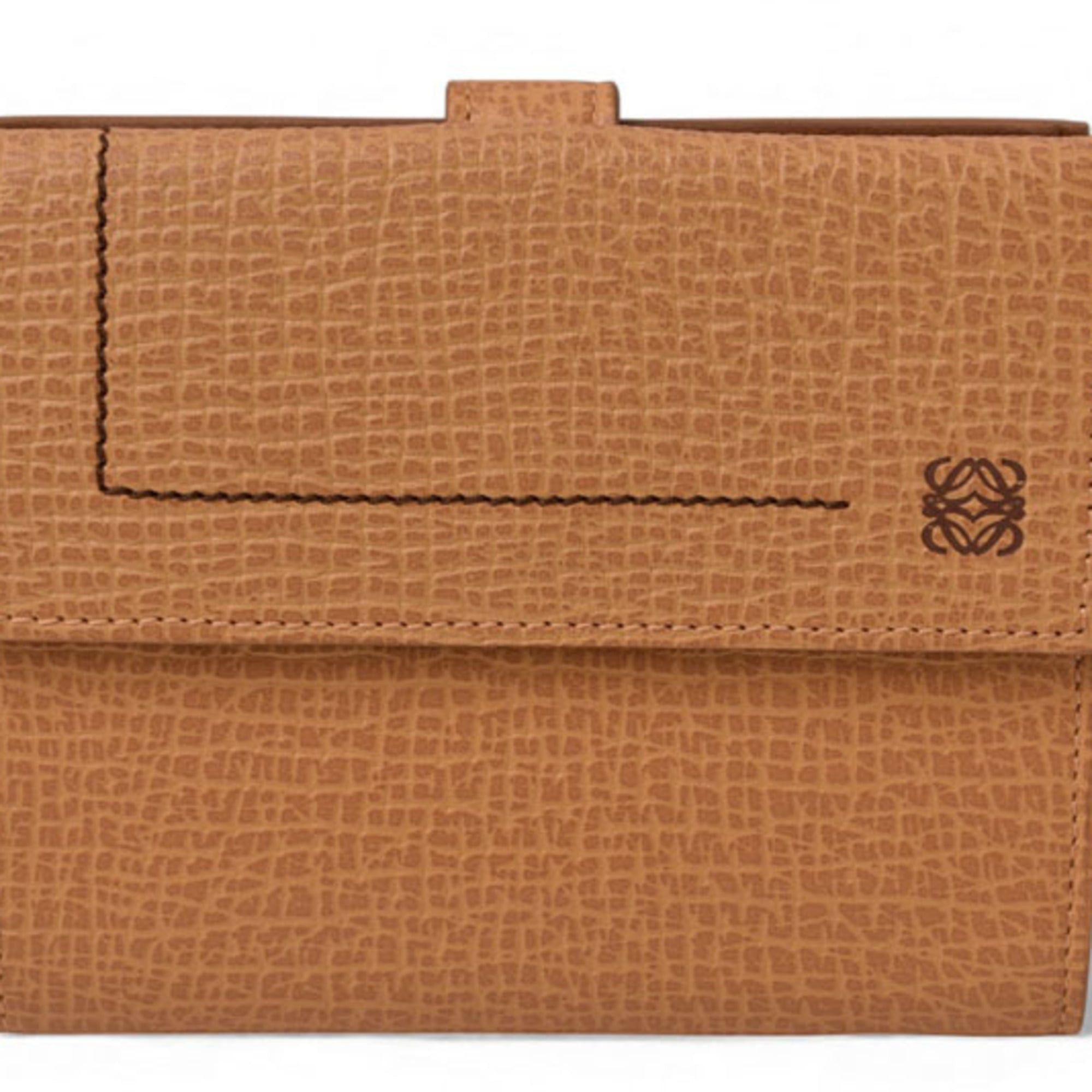 Loewe LOEWE Anagram Trifold Wallet in Caramel Size ONE SIZE - 1 Thumbnail