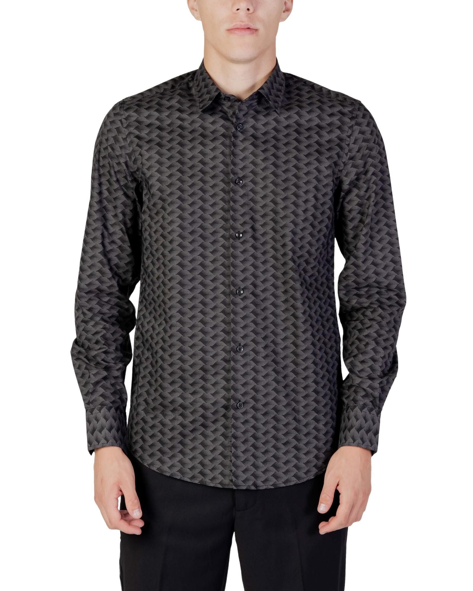 image of Antony Morato Long Sleeve Button-Up Shirt in Grey, Men's (Size XS)