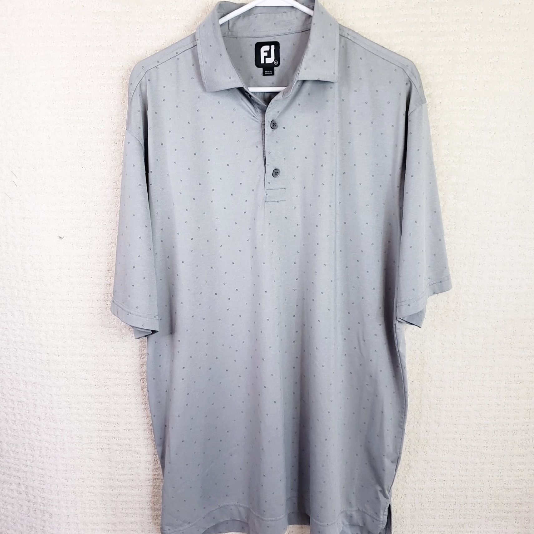 Footjoy FJ Footjoy Polo Shirt Mens XL Gray Black Geometric Dots Short Sleeve Golf Size US XL / EU 56 / 4 - 2 Thumbnail