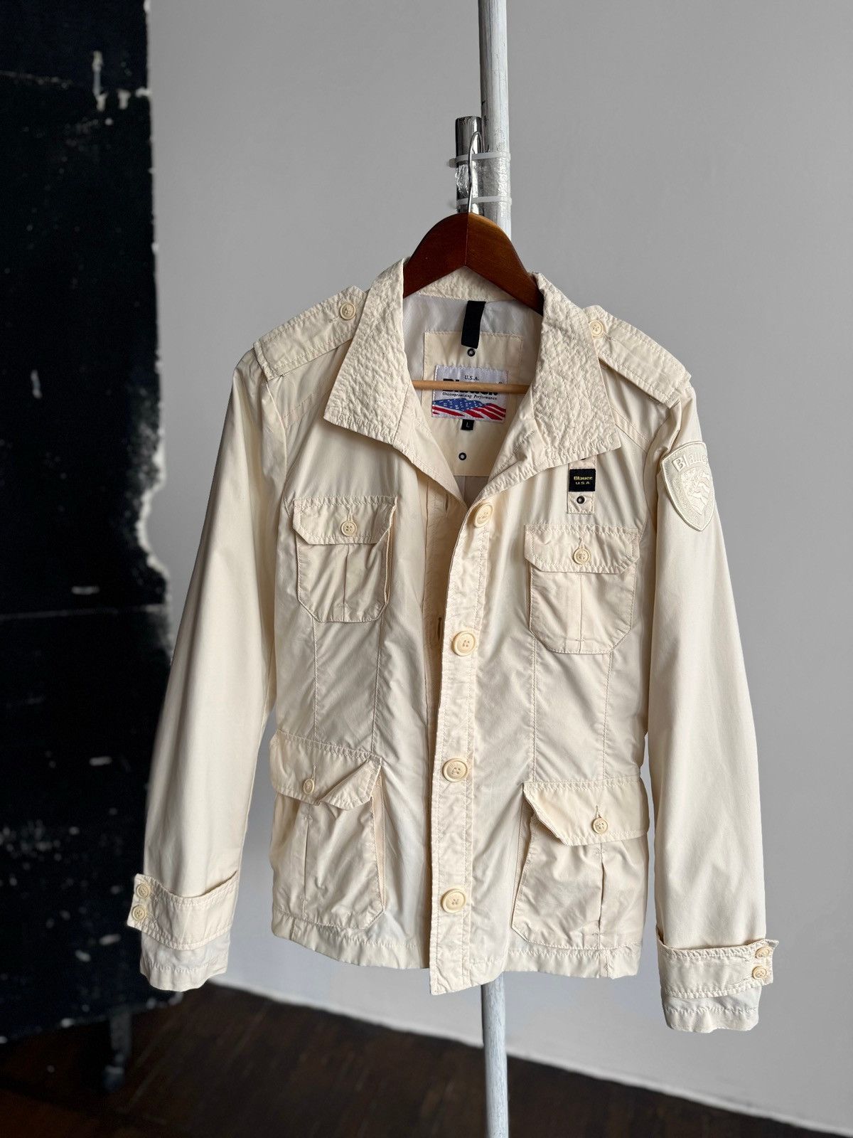 Other Blauer U.S.A. Womens Beige Button Front Utility Field Jacket Size M / US 6-8 / IT 42-44 - 3 Thumbnail