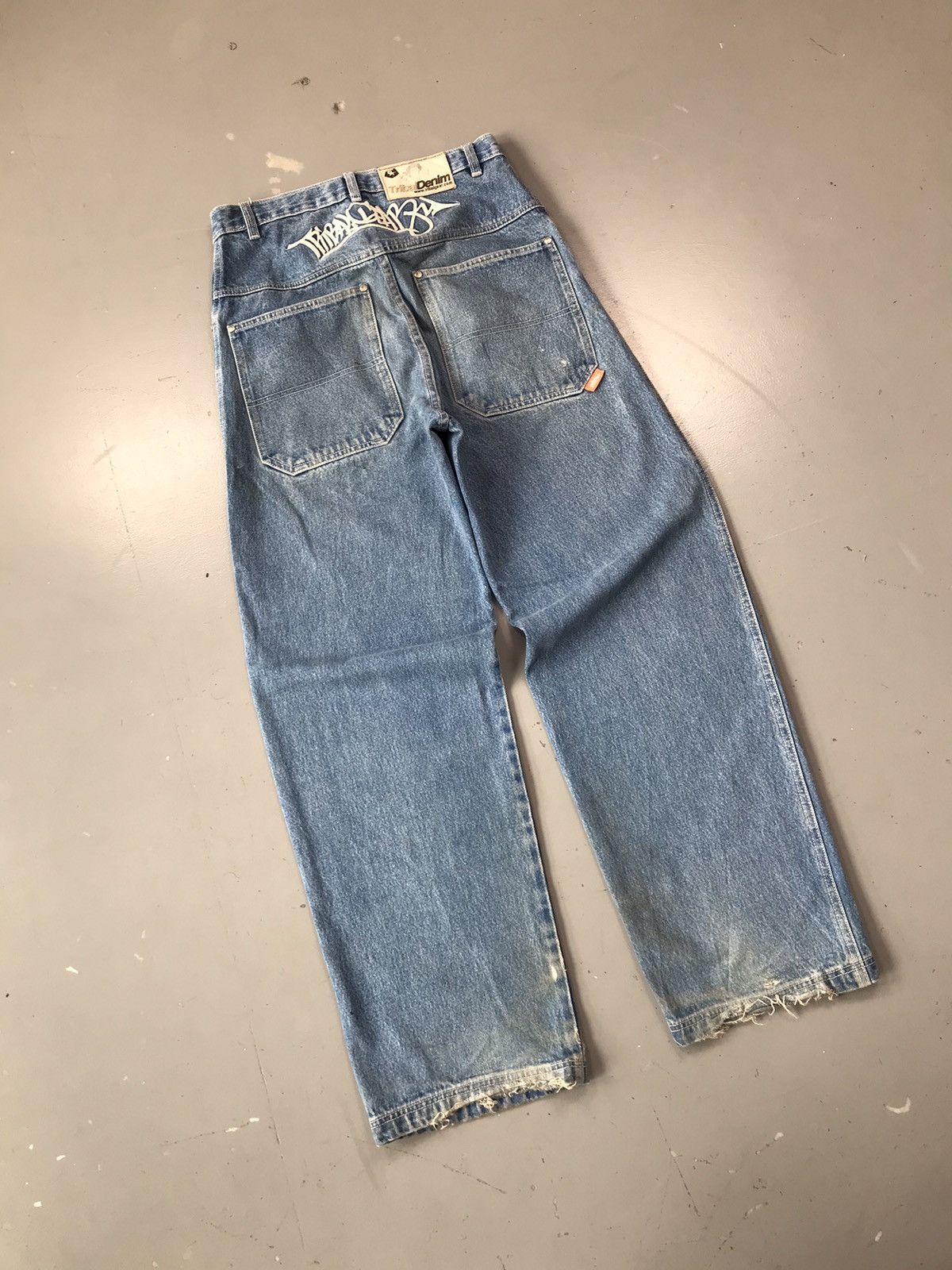 Southpole × Tribal Streetwear × Vintage Vintage Tribal denim SpellOut embroidered Y2K Size US 31 - 9 Thumbnail