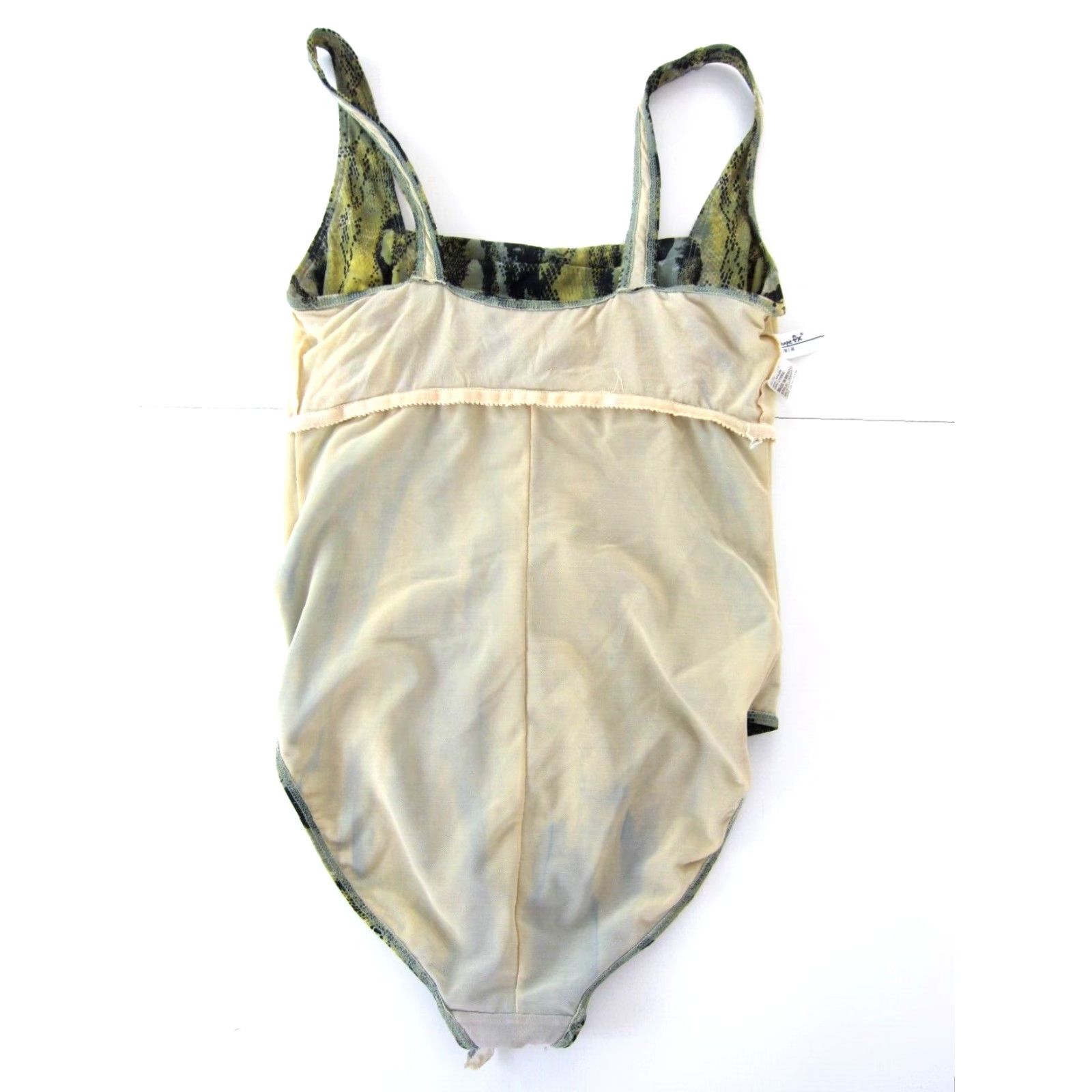 Vintage VINTAGE Shape FX Green Yellow Snake Built In Bra Slimming One Piece Swimsuit 16 Size ONE SIZE - 6 Thumbnail