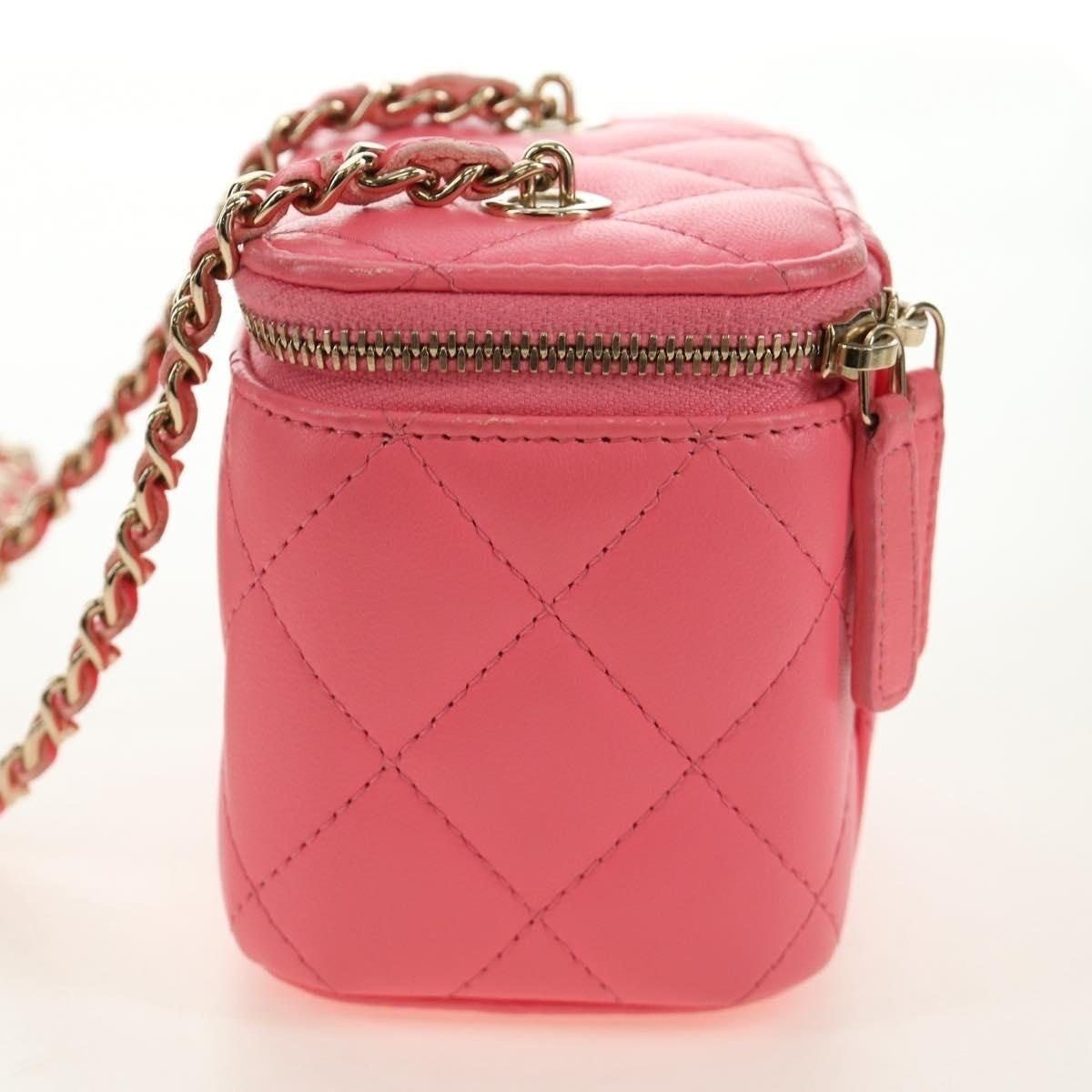 Chanel Chanel Lambskin Leather Chain Vanity Shoulder Bag Pink Size ONE SIZE - 3 Thumbnail
