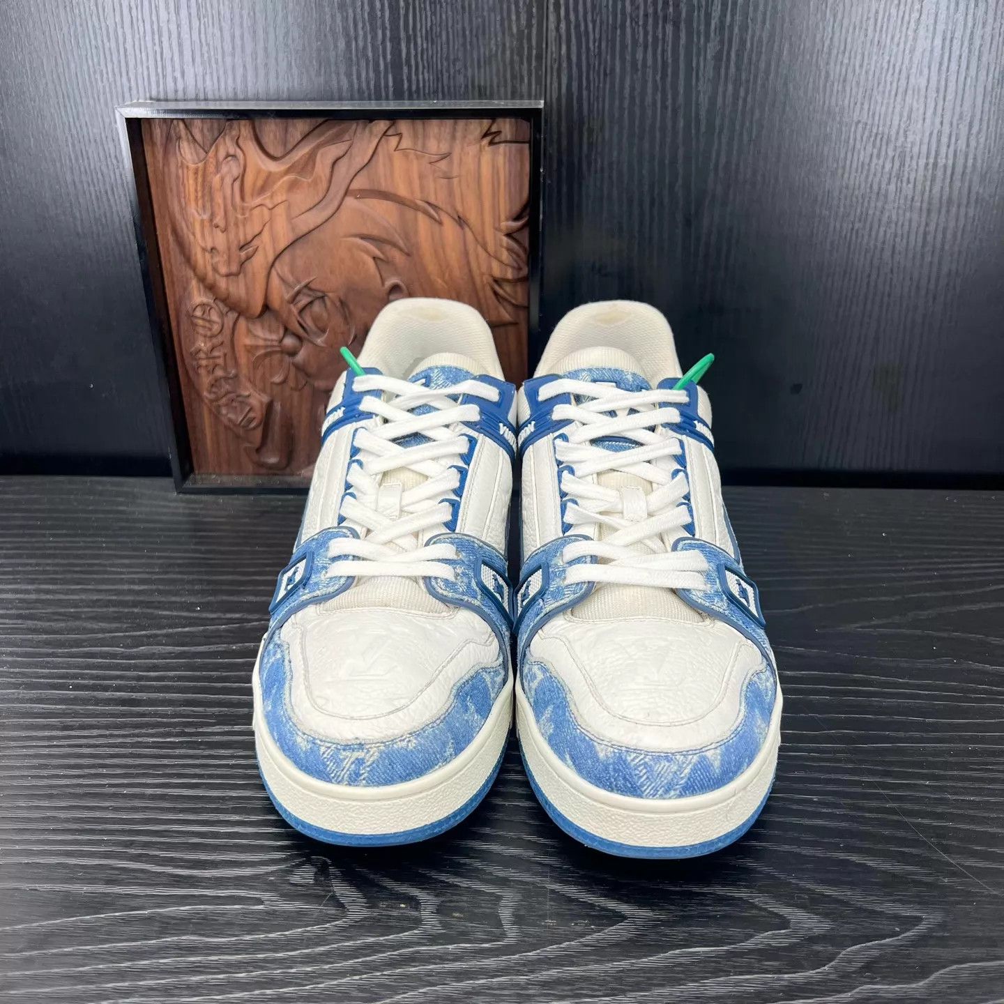 Louis Vuitton LV Trainer White & Blue Denim UK7.5/EU41.5 Midsole Scuff Fix Size US 8.5 / EU 41-42 - 4 Thumbnail