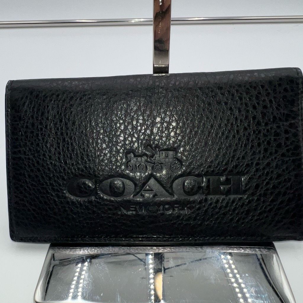 Coach Black Leather Checkbook Cover
