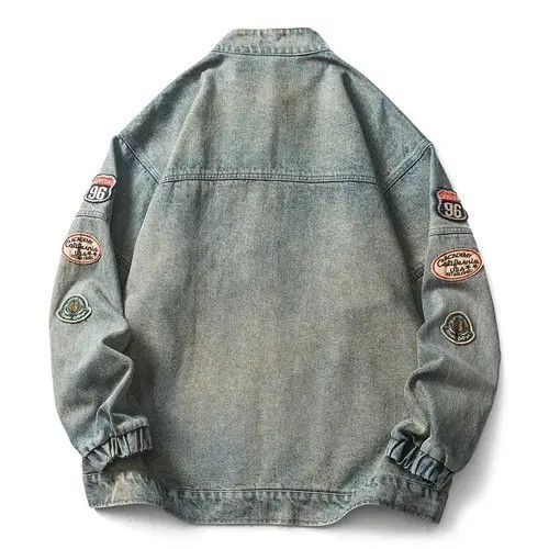 Japanese Brand × Vintage American vintage denim jacket bomber oversize y2k unisex Size US L / EU 52-54 / 3 - 3 Thumbnail