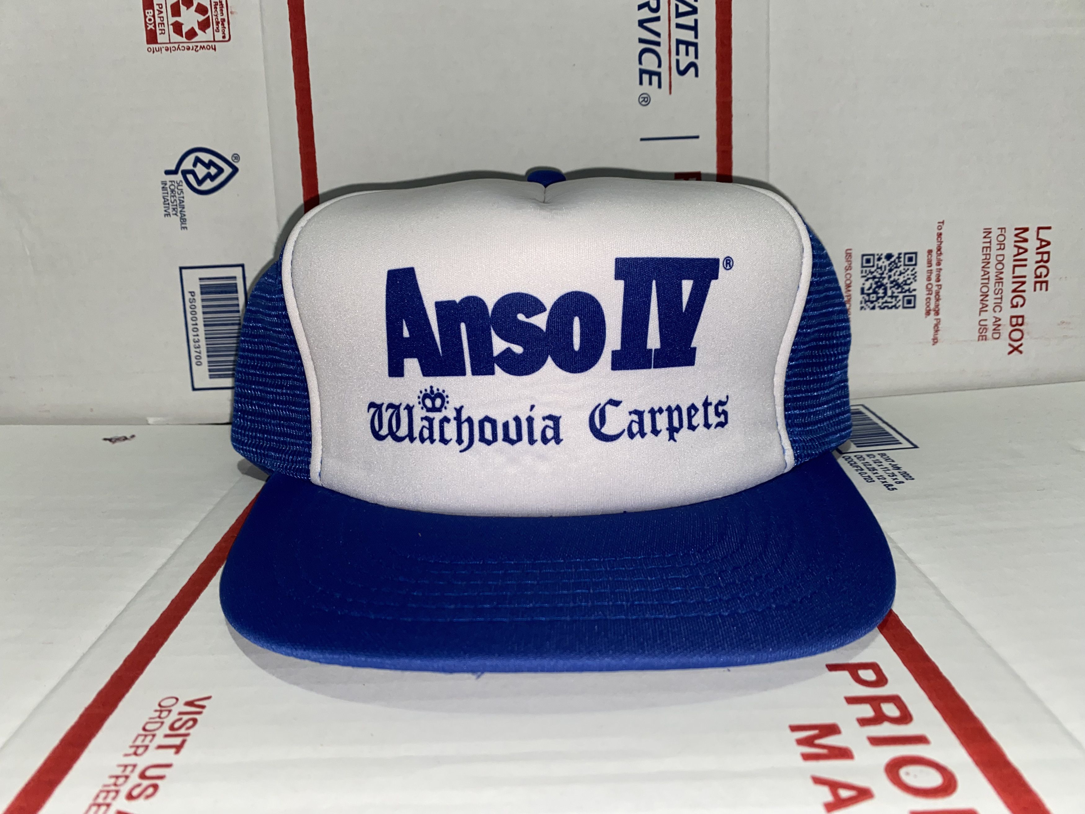 Crown Cap Anso IV Wachovia Carpets vintage Trucker hat snapback Cap Size ONE SIZE - 1 Thumbnail
