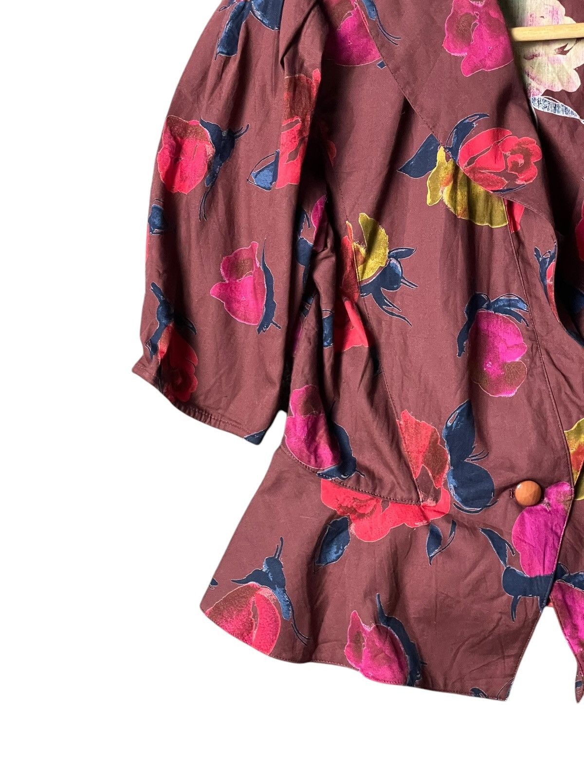 Designer × Ungaro Paris × Vintage Vintage UNGARO Paris Abstract Floral Top (96) Size L / US 10 / IT 46 - 4 Thumbnail
