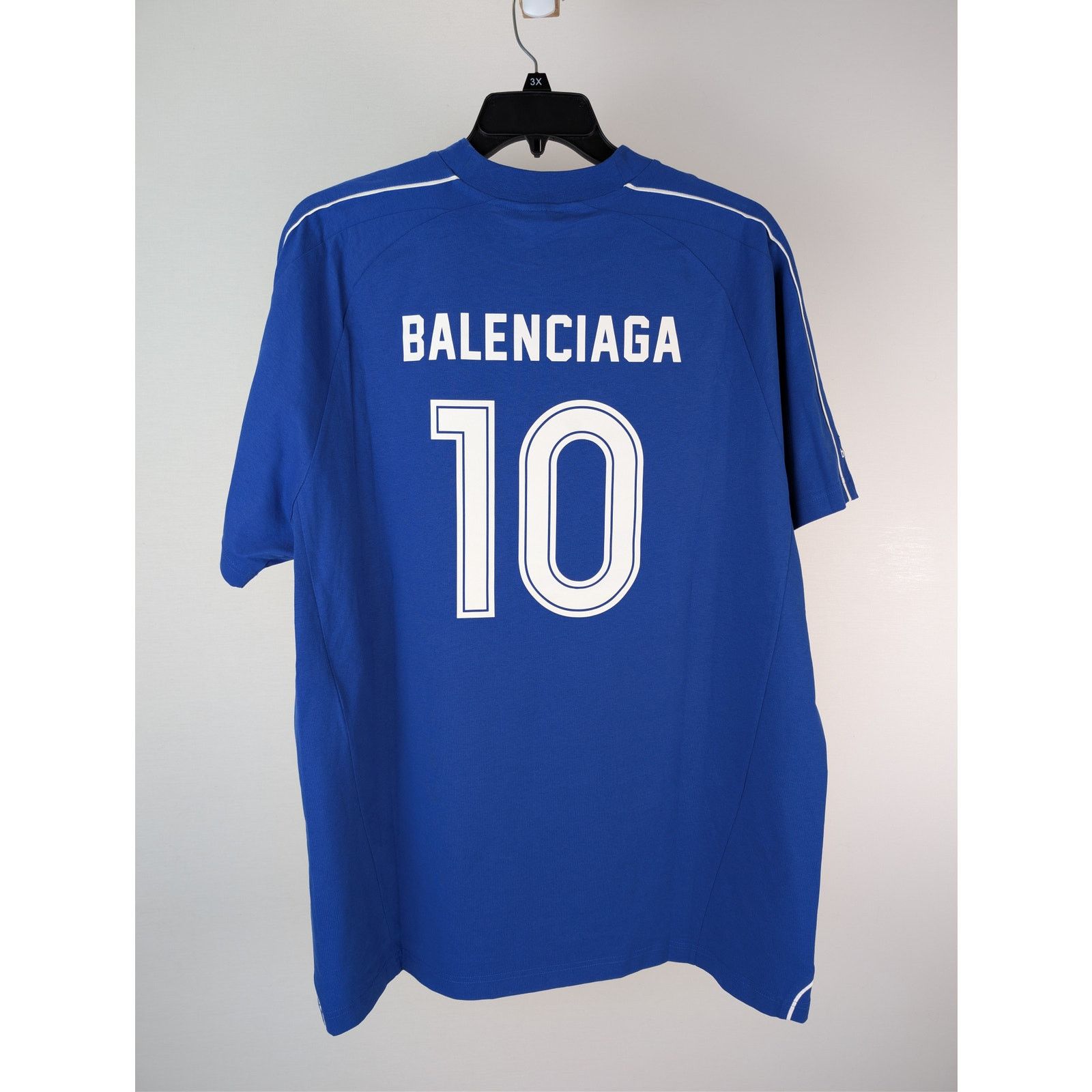 Balenciaga o1rshd1 Oversized Soccer T-Shirt Dry Jersey in Blue Size US M / EU 48-50 / 2 - 7 Thumbnail