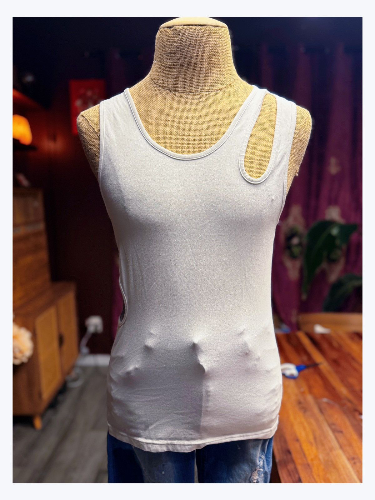 Other Avant-Garde Cutout Top Set – White Tank + Textured Mesh Size US M / EU 48-50 / 2 - 2 Thumbnail