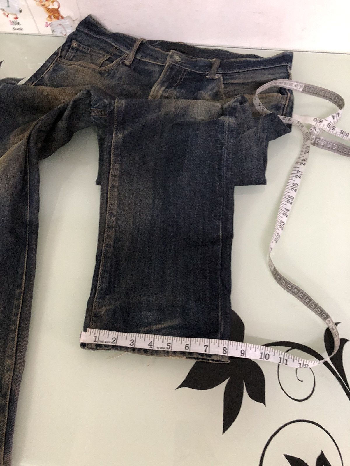 Uniqlo Uniqlo Flare Distressed Kaihara Denim Wax Jeans Straight Cut Size US 35 - 23 Thumbnail