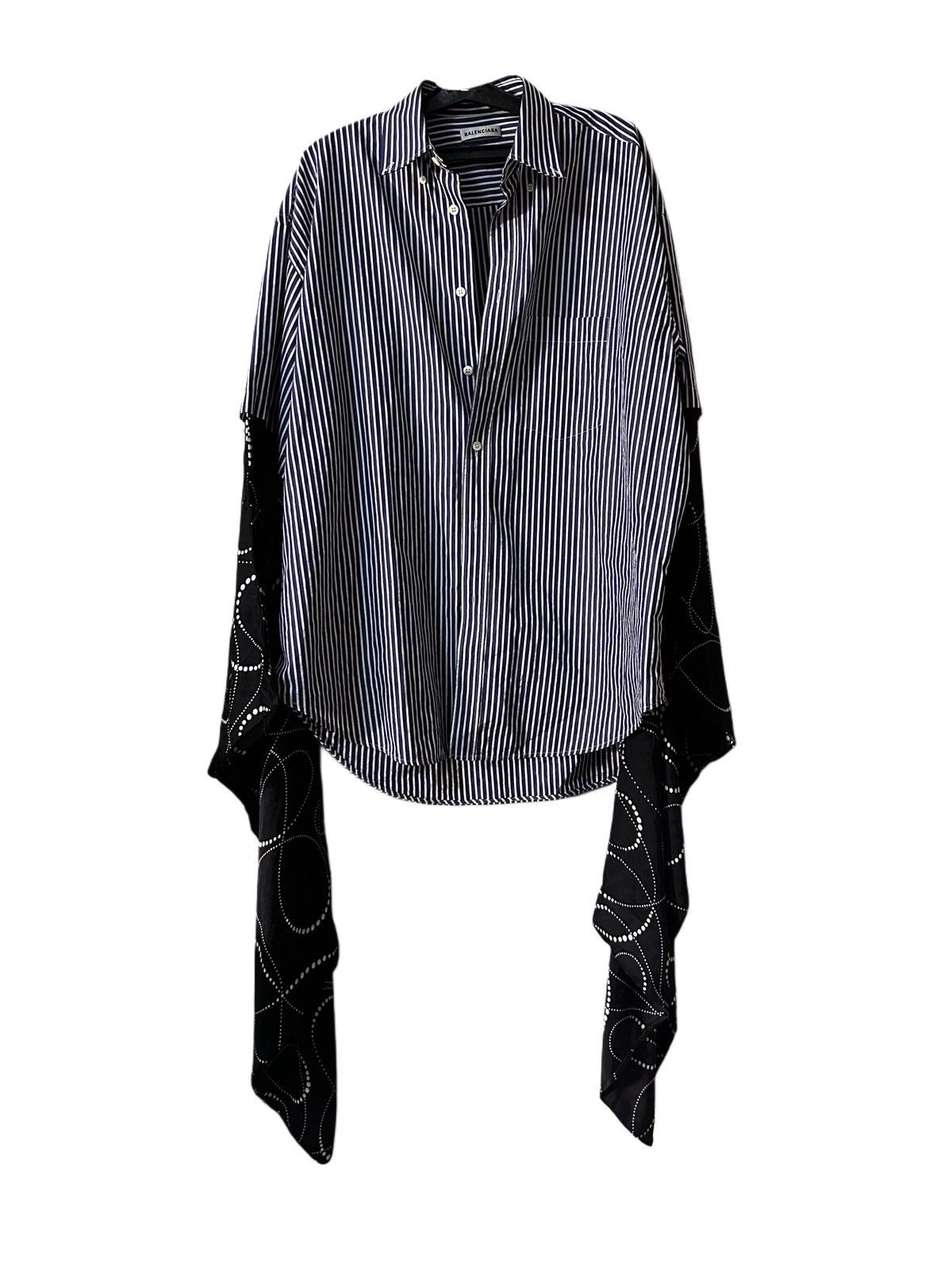 Balenciaga BALENCIAGA Oversized Striped Silk Shirt Size XS / US 0-2 / IT 36-38 - 2 Thumbnail