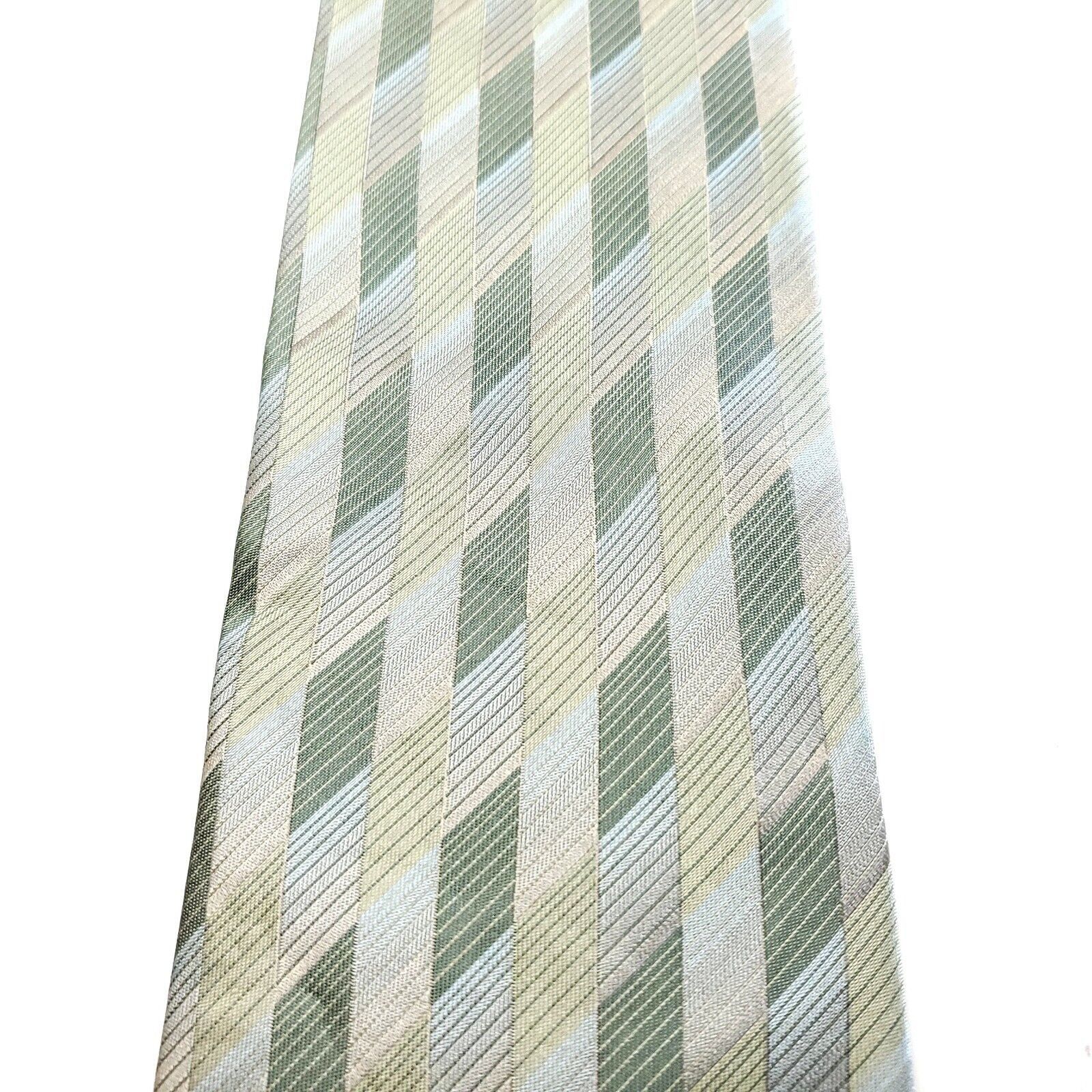 Van Heusen Van Heusen Green Silk Tie Woven Check Size ONE SIZE - 2 Thumbnail