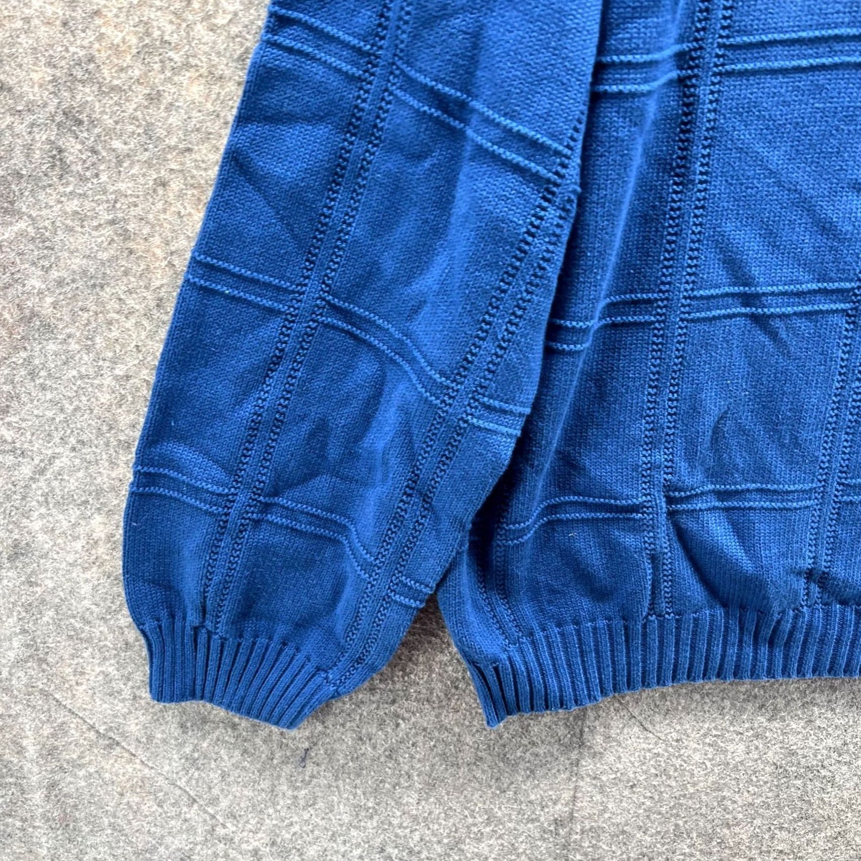 Izod VINTAGE IZOD Sweater Mens XL Royal Blue Pullover Fleece Knitted Check Crewneck Size US XL / EU 56 / 4 - 5 Thumbnail
