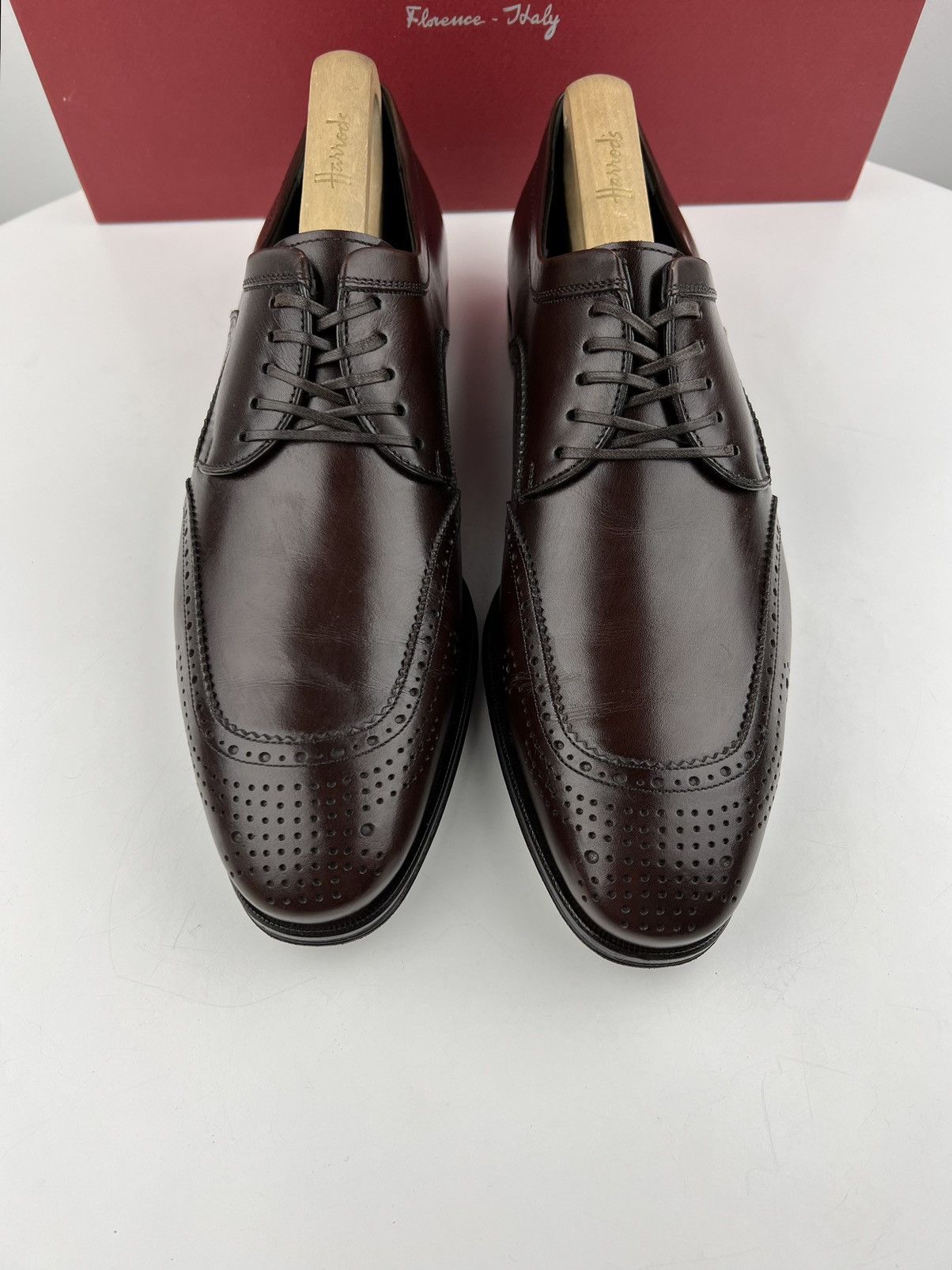 Salvatore Ferragamo SALVATORE FERRAGAMO Derby Leather Shoes MURANO Perforated Size US 8.5 / EU 41-42 - 6 Thumbnail