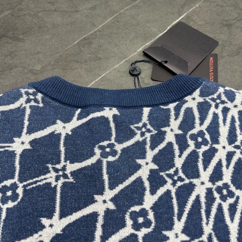 Louis Vuitton Louis Vuitton Fei Dong 24FW Blue Fishnet Knit Short Sleeve Size US L / EU 52-54 / 3 - 5 Thumbnail