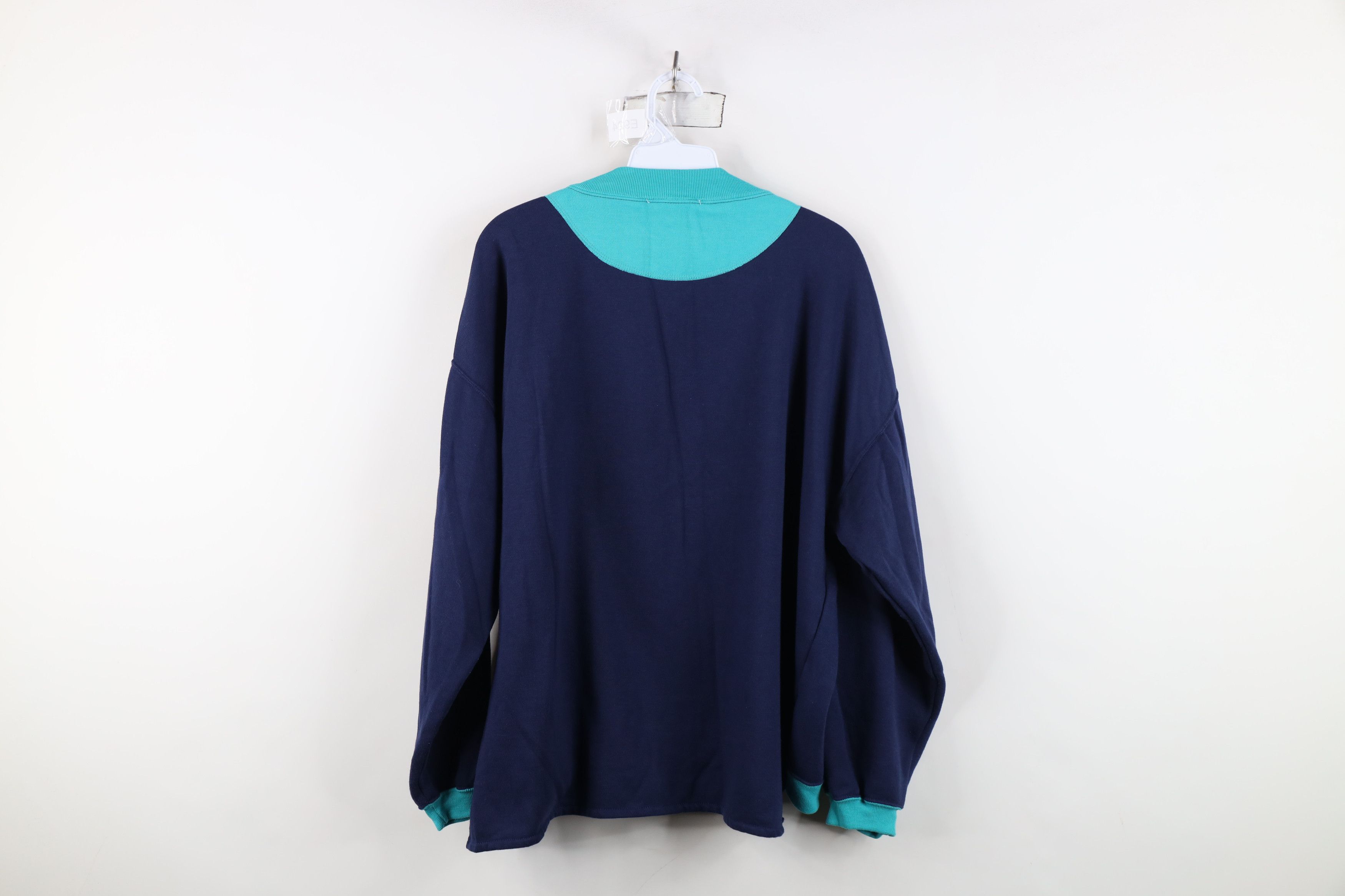 Converse Vintage 90s Converse Chuck Taylor Block Sweatshirt Blue Size XL / US 12-14 / IT 48-50 - 11 Thumbnail