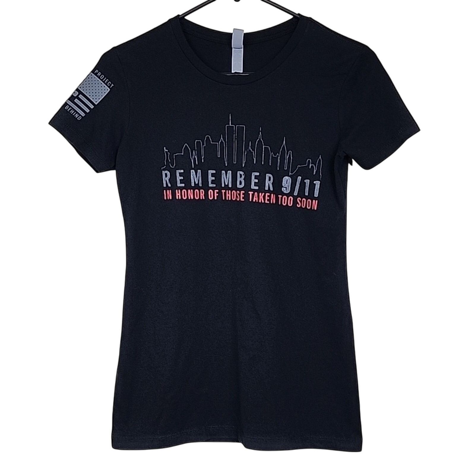 Next Level Apparel 9/11 Never Forget Small Black Graphic Tee Size S / US 4 / IT 40 - 2 Thumbnail
