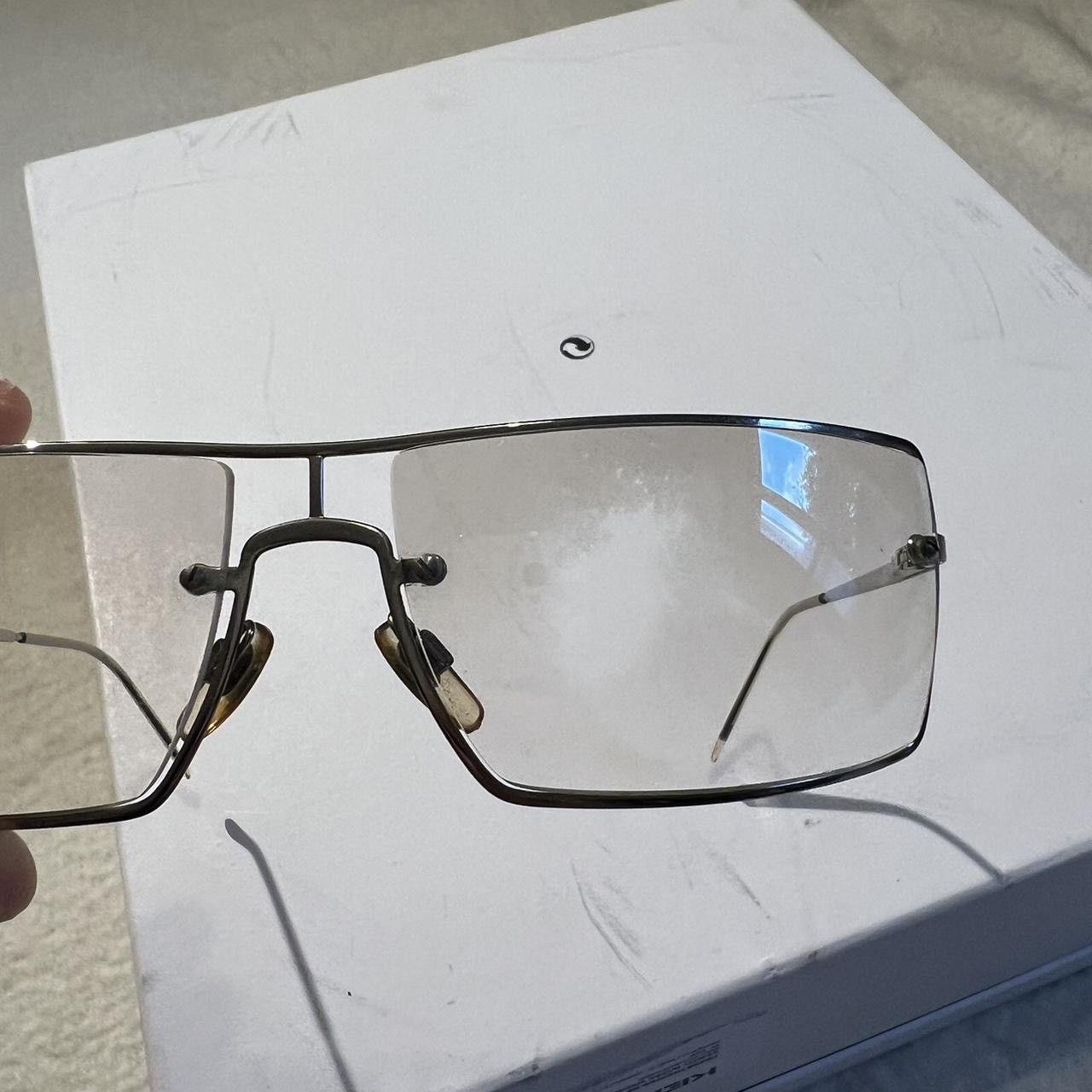 Giorgio Armani GIORGIO ARMANI Clear Rectangular Sunglasses Y2K Size ONE SIZE - 8 Thumbnail