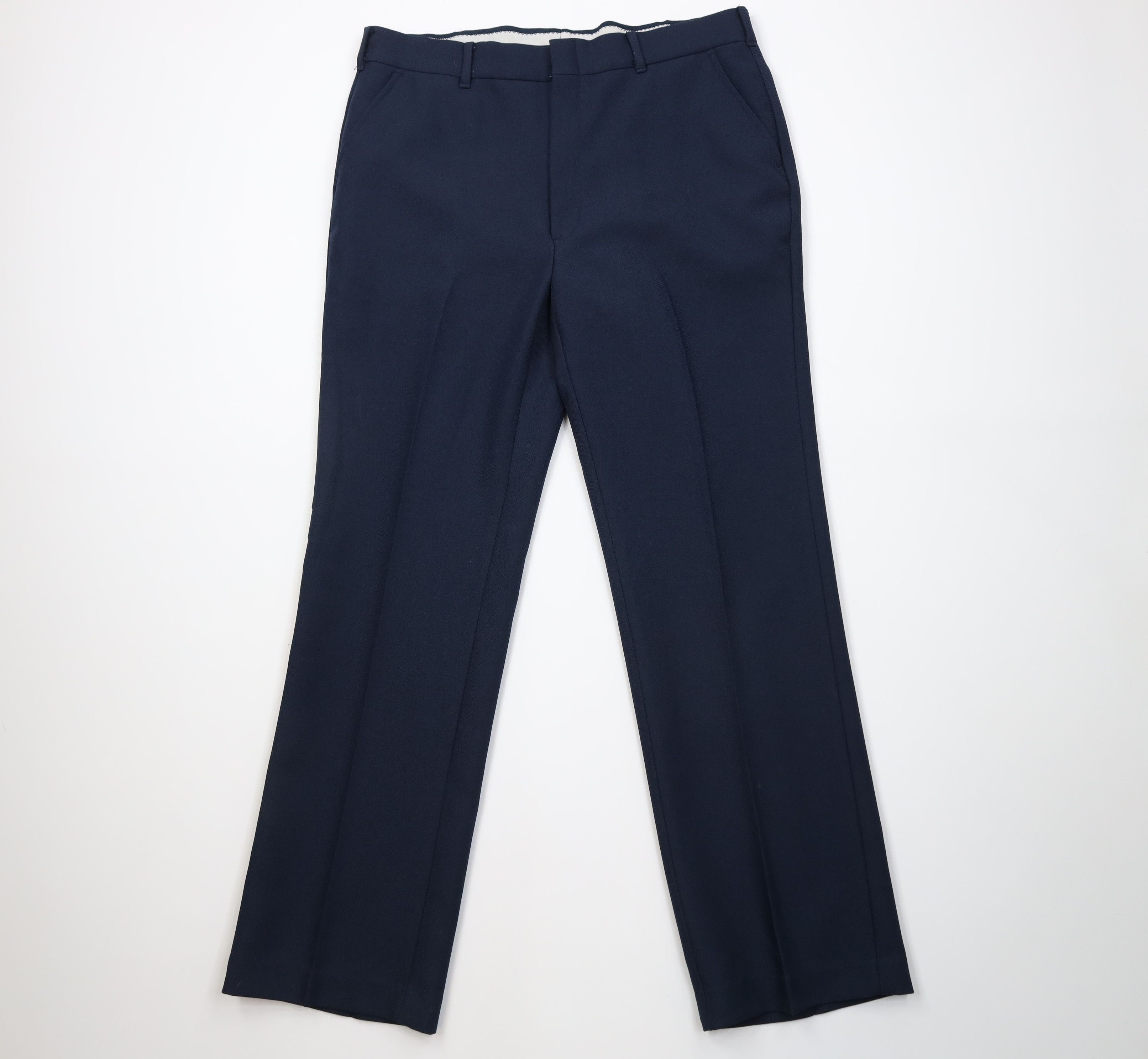 Vintage Vintage 70s Streetwear Flared Wide Leg Chino Pants Blue USA Size US 36 / EU 52 - 1 Thumbnail
