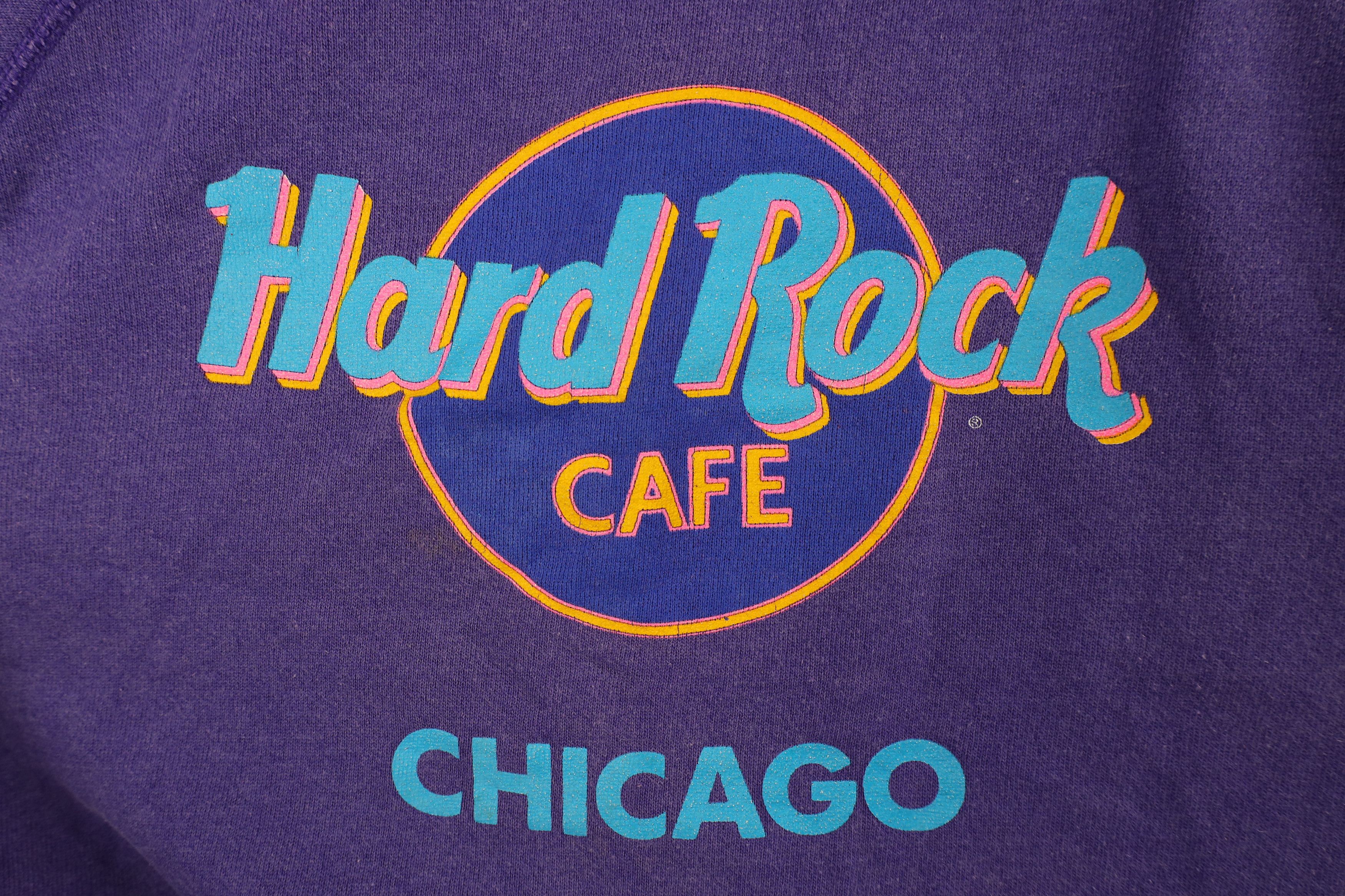 Hard Rock Cafe × Vintage Vintage 90s Hard Rock Cafe Spell Out Chicago Sweatshirt USA Size L / US 10 / IT 46 - 4 Thumbnail