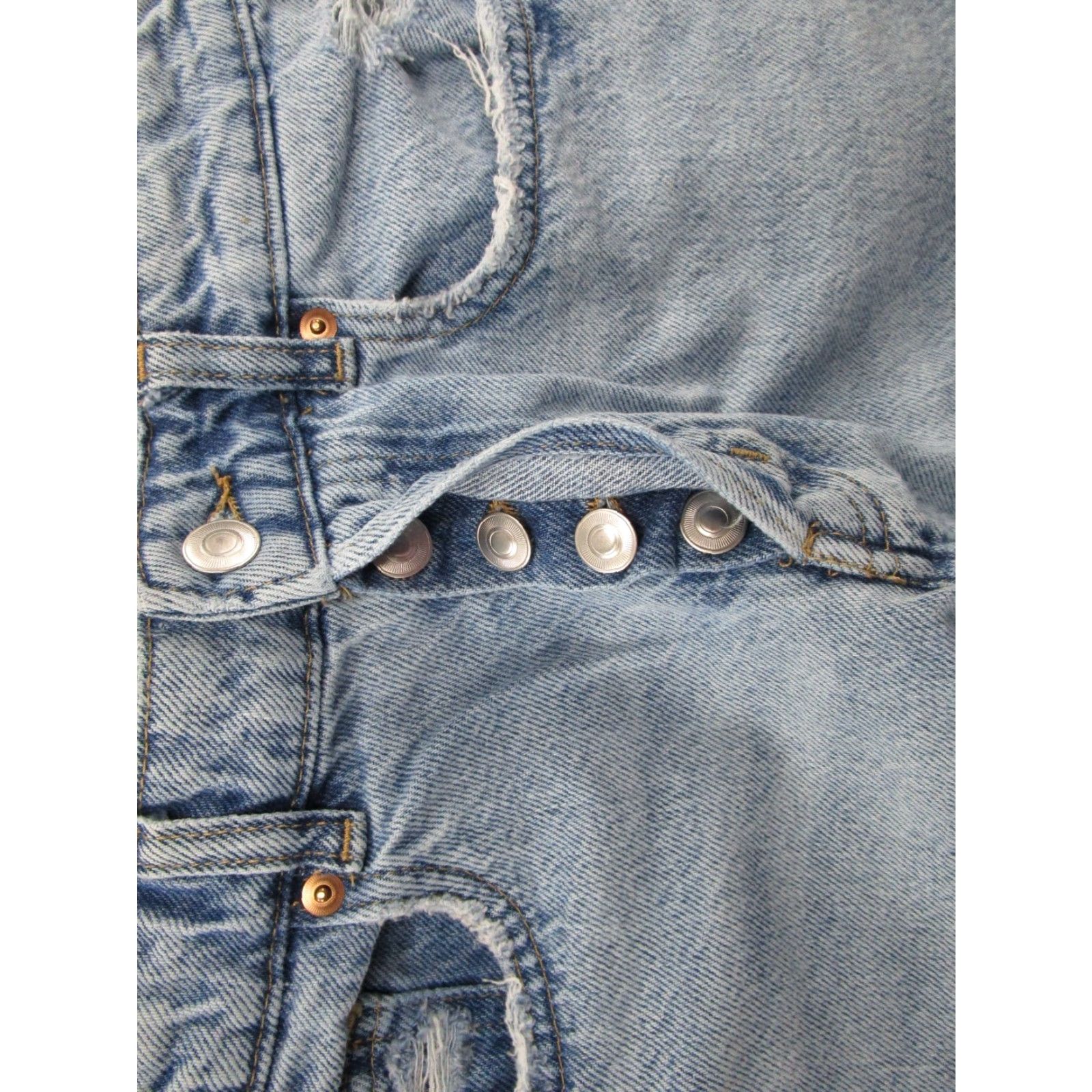 H&M H&M Womens Jeans Distressed Blue Denim Button Fly High Rise Mom Size 4 Size 27" / US 4 / IT 40 - 2 Thumbnail