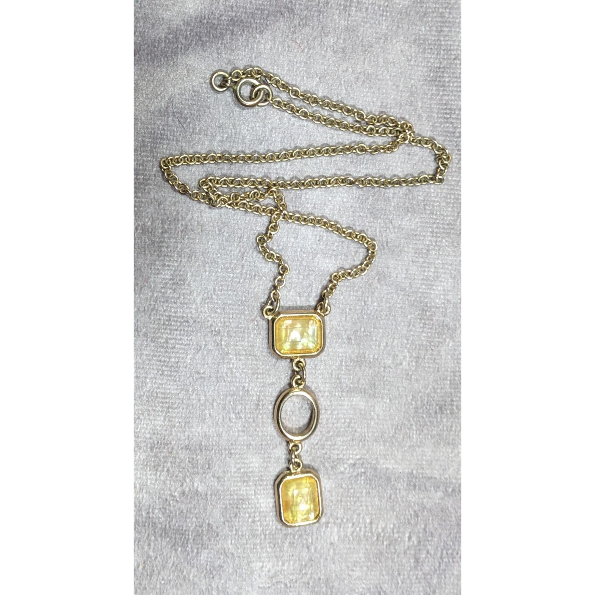 Other Elegant Glam Yellow Gemmed Gold Tone Y Drop Necklace Size ONE SIZE - 8 Thumbnail