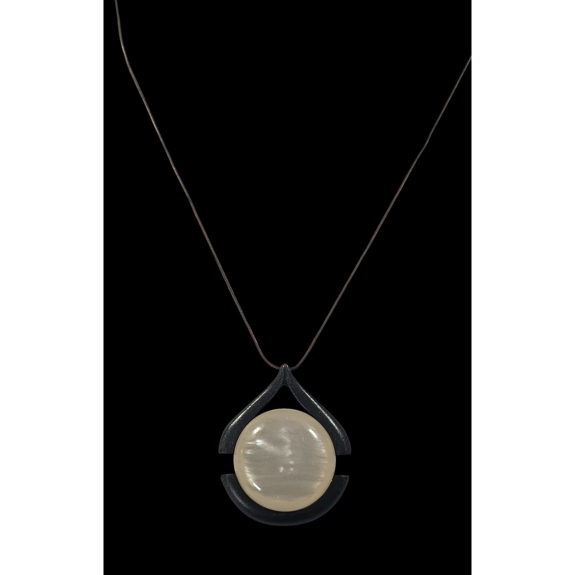 Express Express Art Deco Glass Cabochon Antiqued Gold Tone Pendant N Size ONE SIZE - 2 Thumbnail