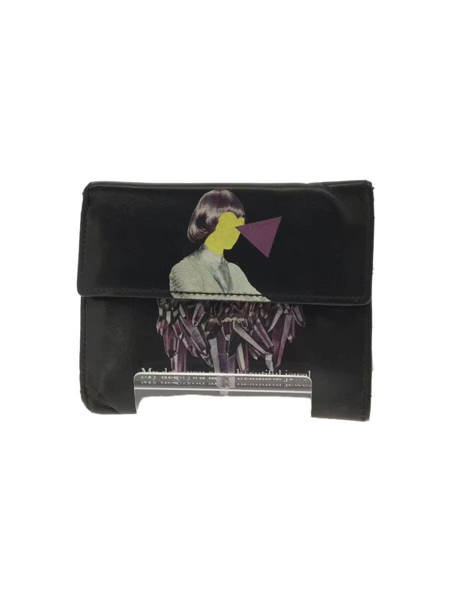 image of Undercover Retro Cowhide Leather Wallet in Black, Men's