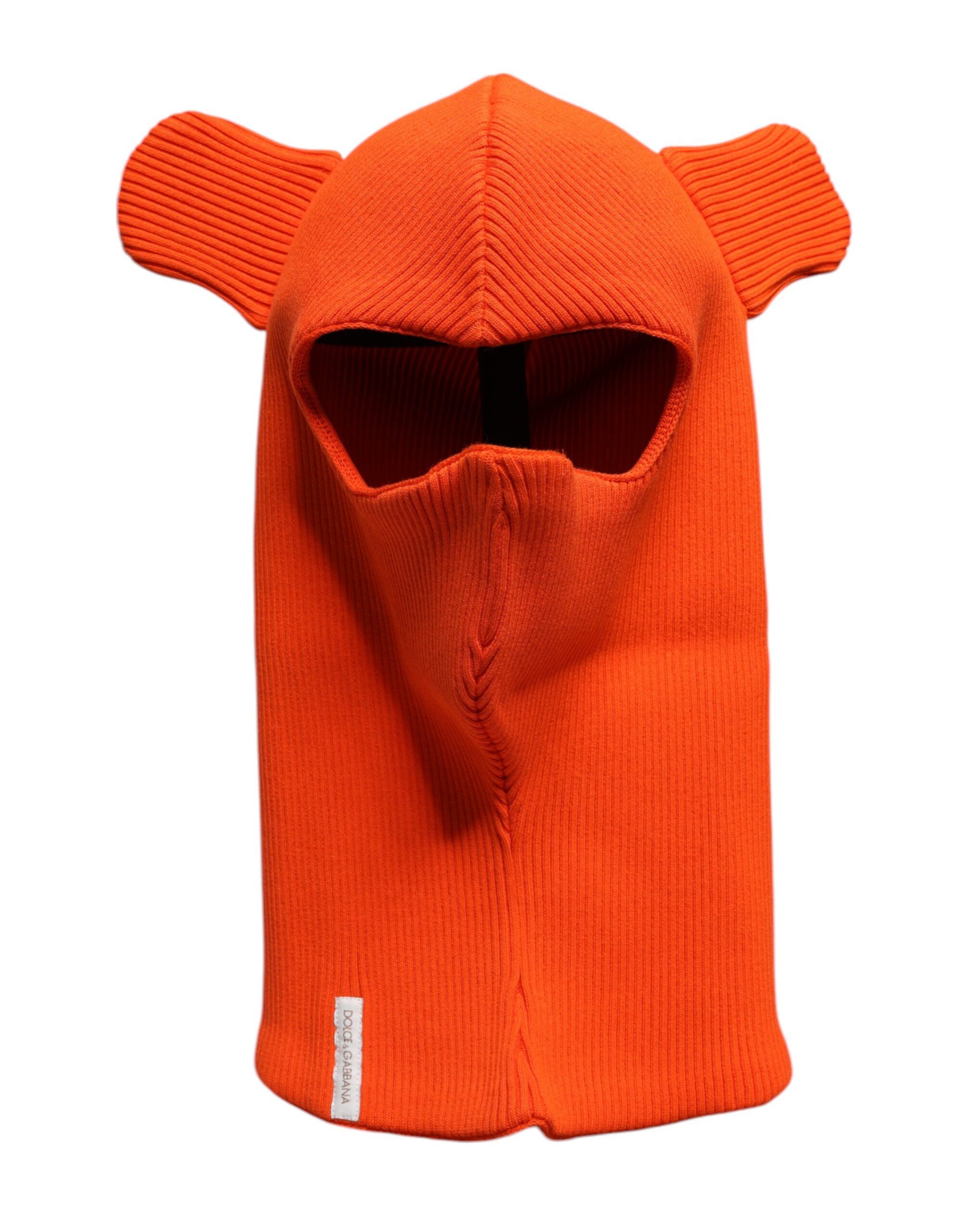 Dolce & Gabbana Orange Cotton Whole Head Wrap Balaclava Men's Hat Size ONE SIZE - 1 Thumbnail