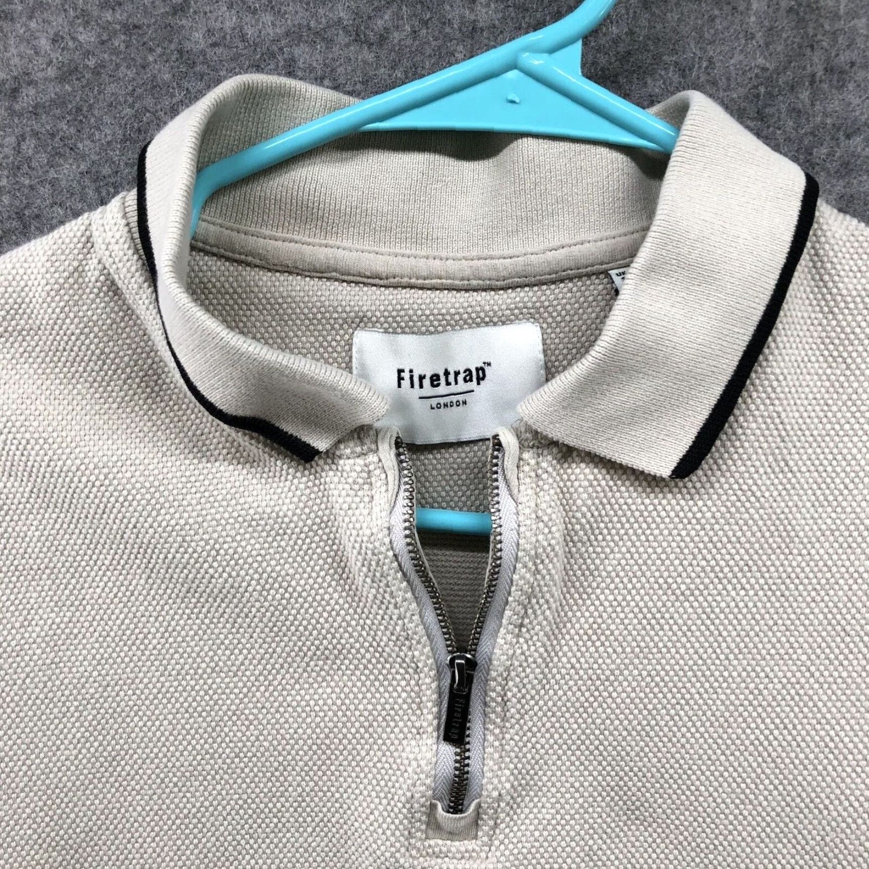Firetrap Firetrap Mens Polo Shirt Small Beige Short Sleeve 1/4 Zip Cotton Mens Size US S / EU 44-46 / 1 - 3 Thumbnail
