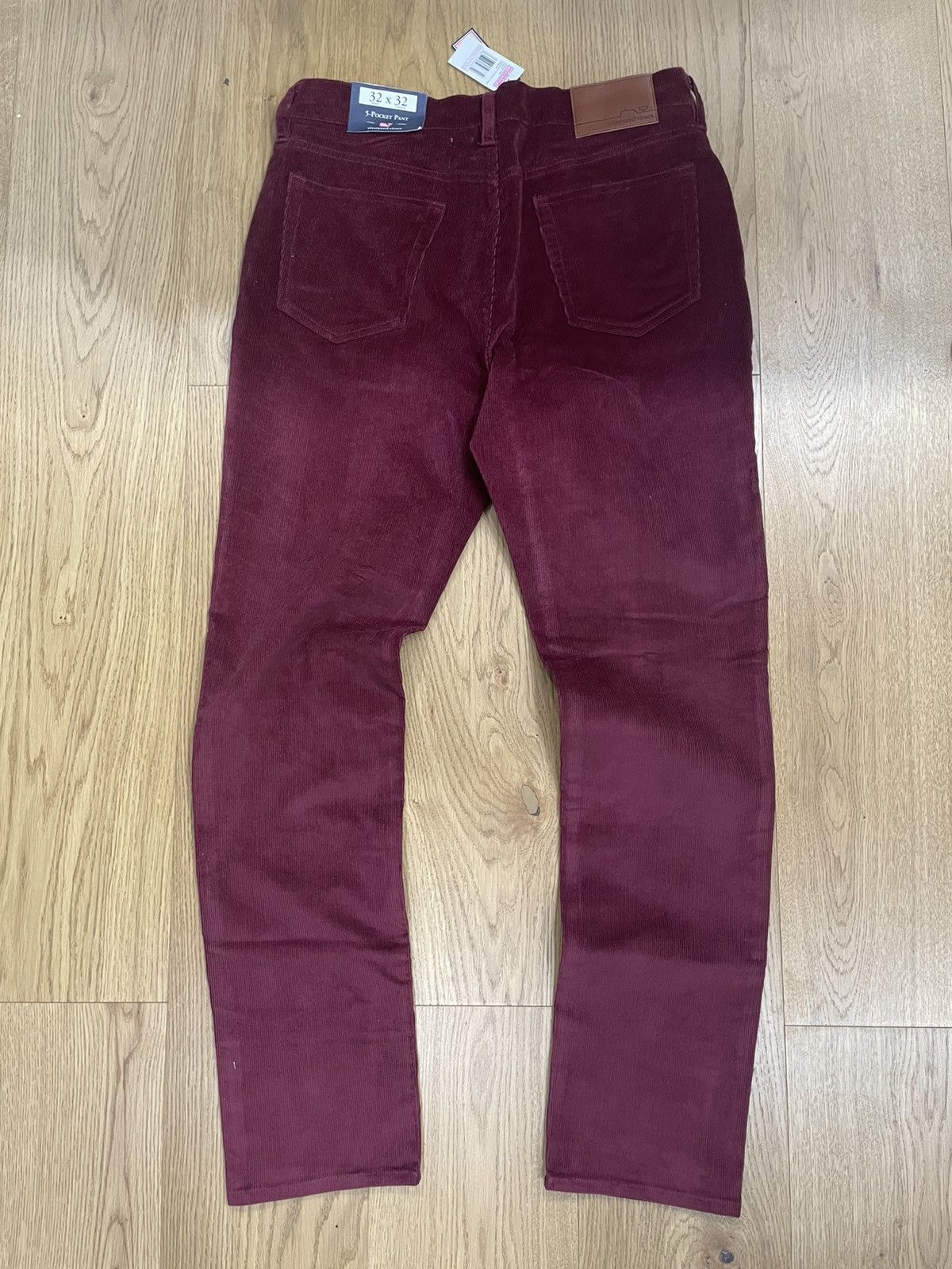 Vineyard Vines Red Corduroy Slim Fit Pants Size US 32 / EU 48 - 2 Thumbnail