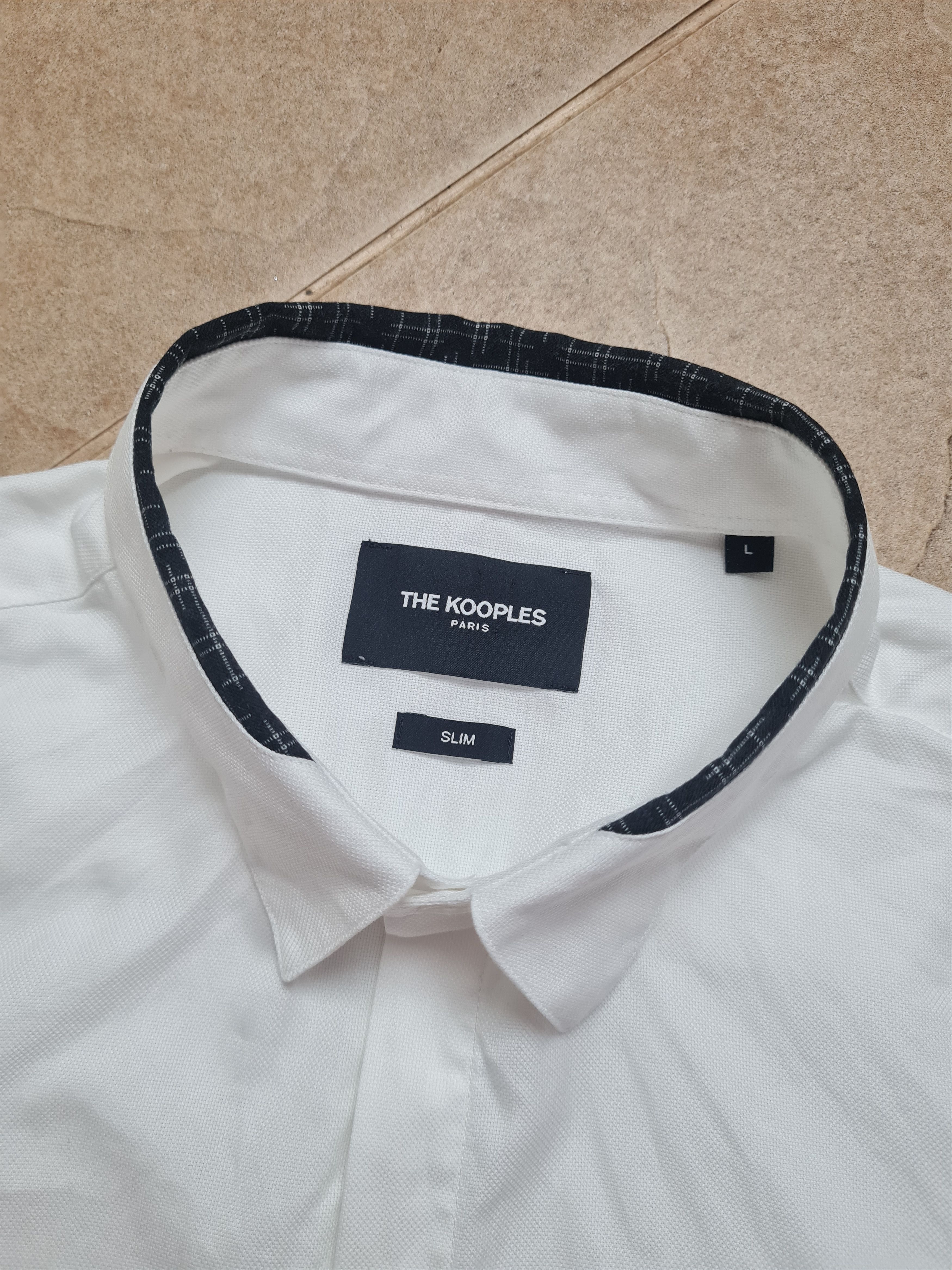 The Kooples Mens White Dress Shirt The Kooples Banded Collar Size L Size US L / EU 52-54 / 3 - 18 Thumbnail