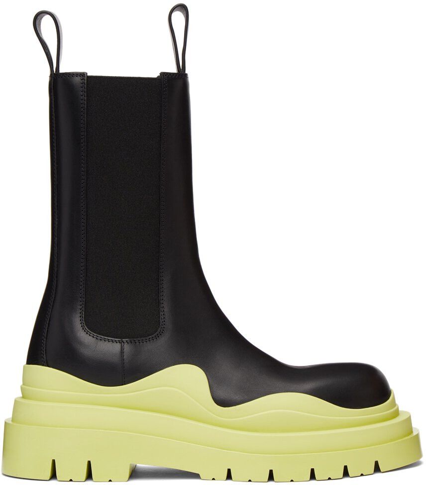 image of Bottega Veneta O1Loc1C0324 630284 Tire Ankle Chelsea Boot In Black, Men's (Size 9)