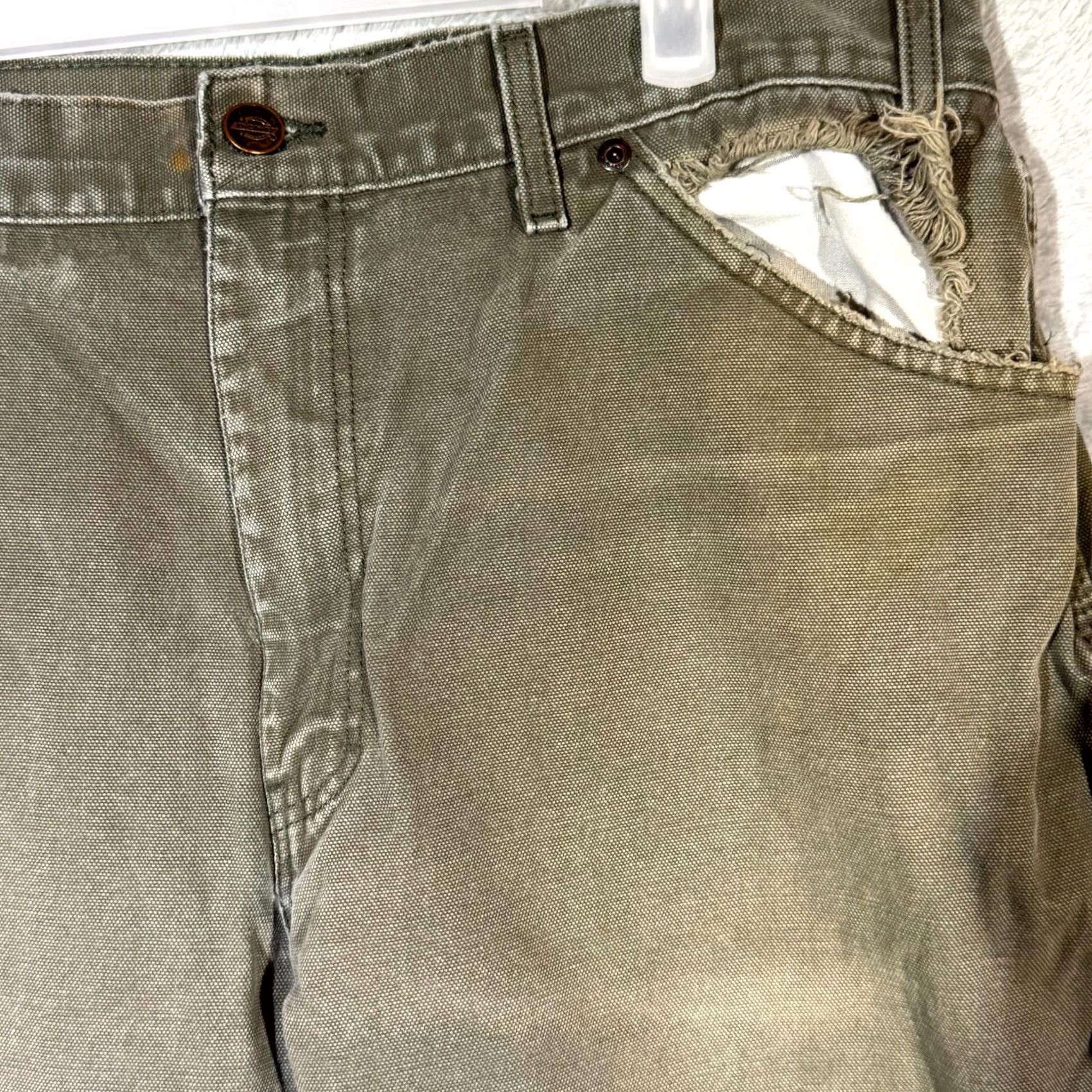Dickies Dickies Carpenter Jeans Men’s 36 x 30 Green Denim Distressed Workwear Straight Leg Size US 36 / EU 52 - 4 Thumbnail