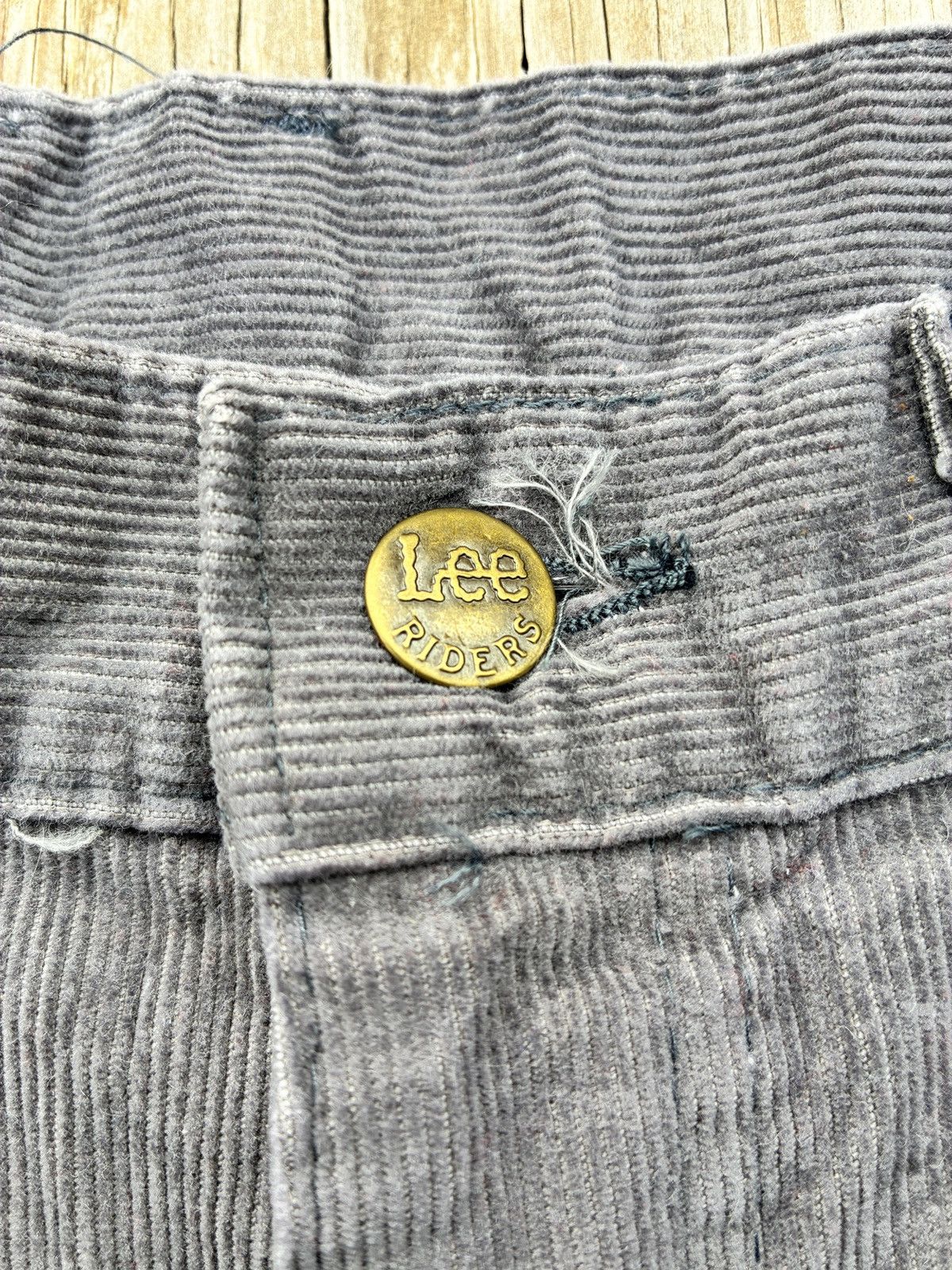 Lee Vintage 80s Lee Riders Gray Corduroy Pants USA Talon Zip Size US 26 / EU 42 - 8 Thumbnail