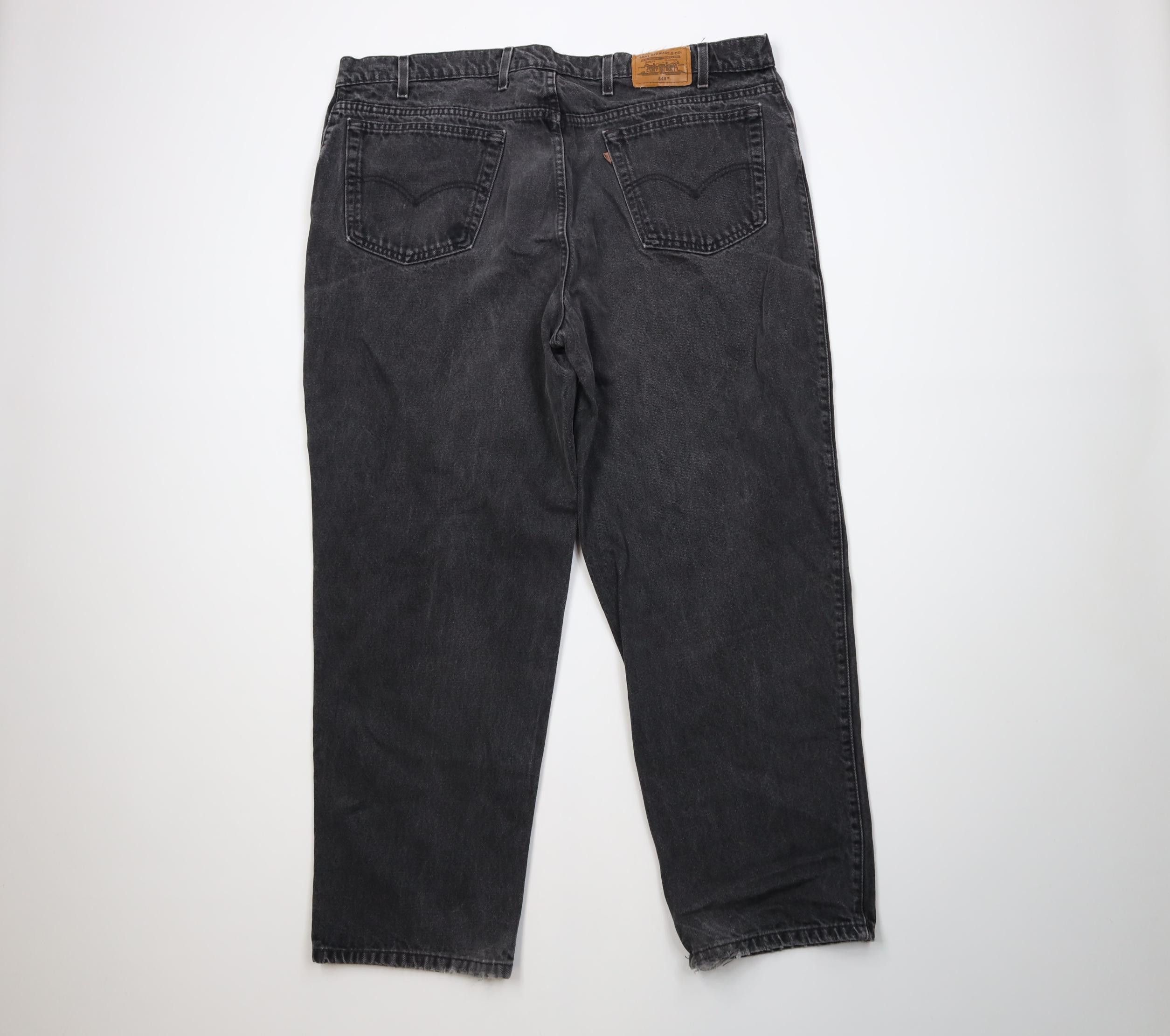 Levi's Vintage 90s Levis Loose Fit Baggy Wide Leg Denim Jeans Black Size US 44 / EU 60 - 12 Thumbnail