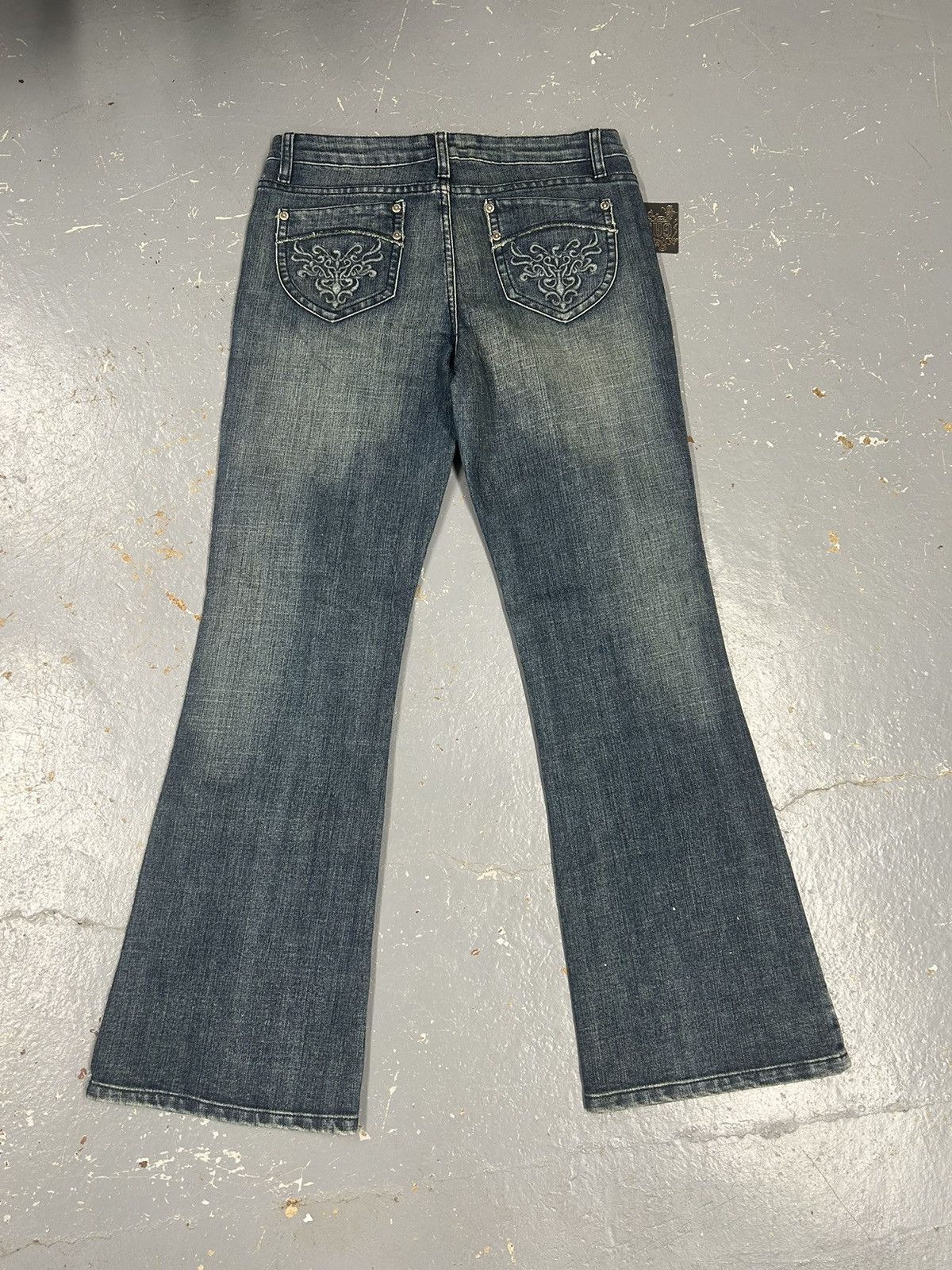 Japanese Brand × Vintage Crazy Vintage Essential Y2K Gasoline Flair Lowrise Jeans Size 32" / US 10 / IT 46 - 2 Thumbnail
