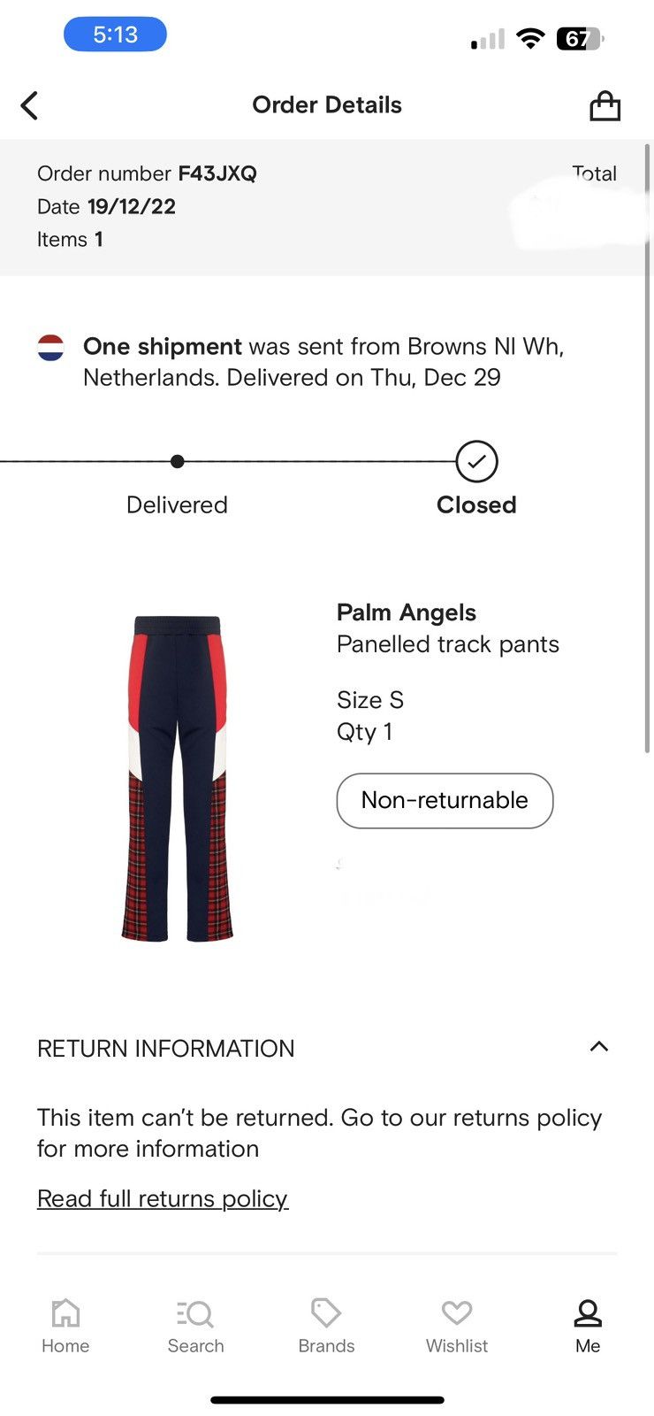 image of Palm Angels Panelled Track Pants Size S, Men's