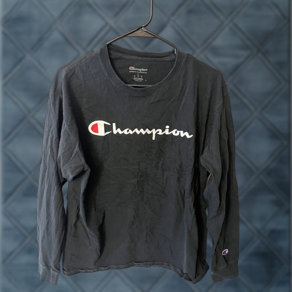 Champion Champion Mens T-Shirt Long Sleeve Logo Pullover Black L Size US L / EU 52-54 / 3 - 1 Thumbnail