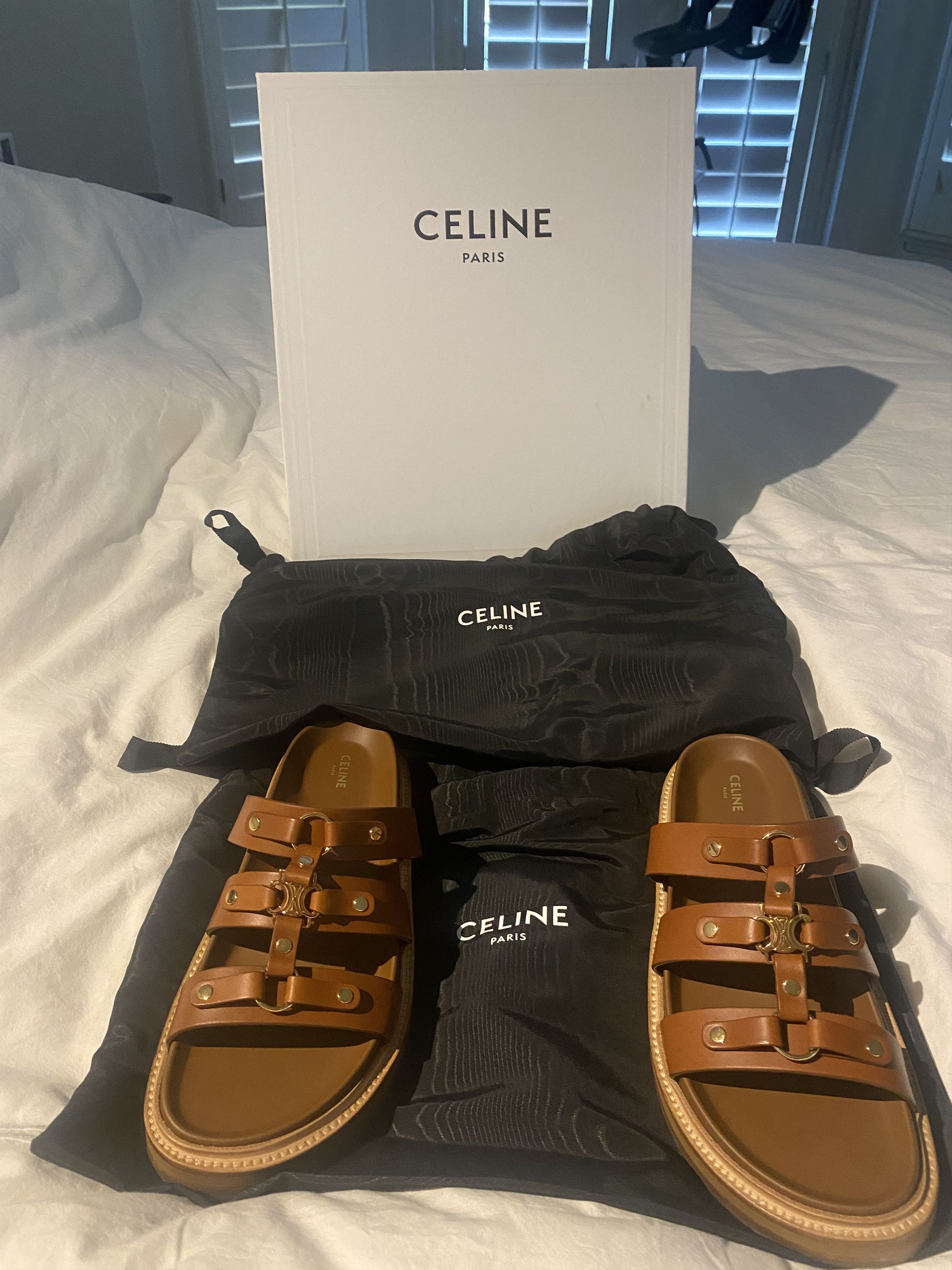 Celine Celine Tippi Calfskin Slides | Grailed