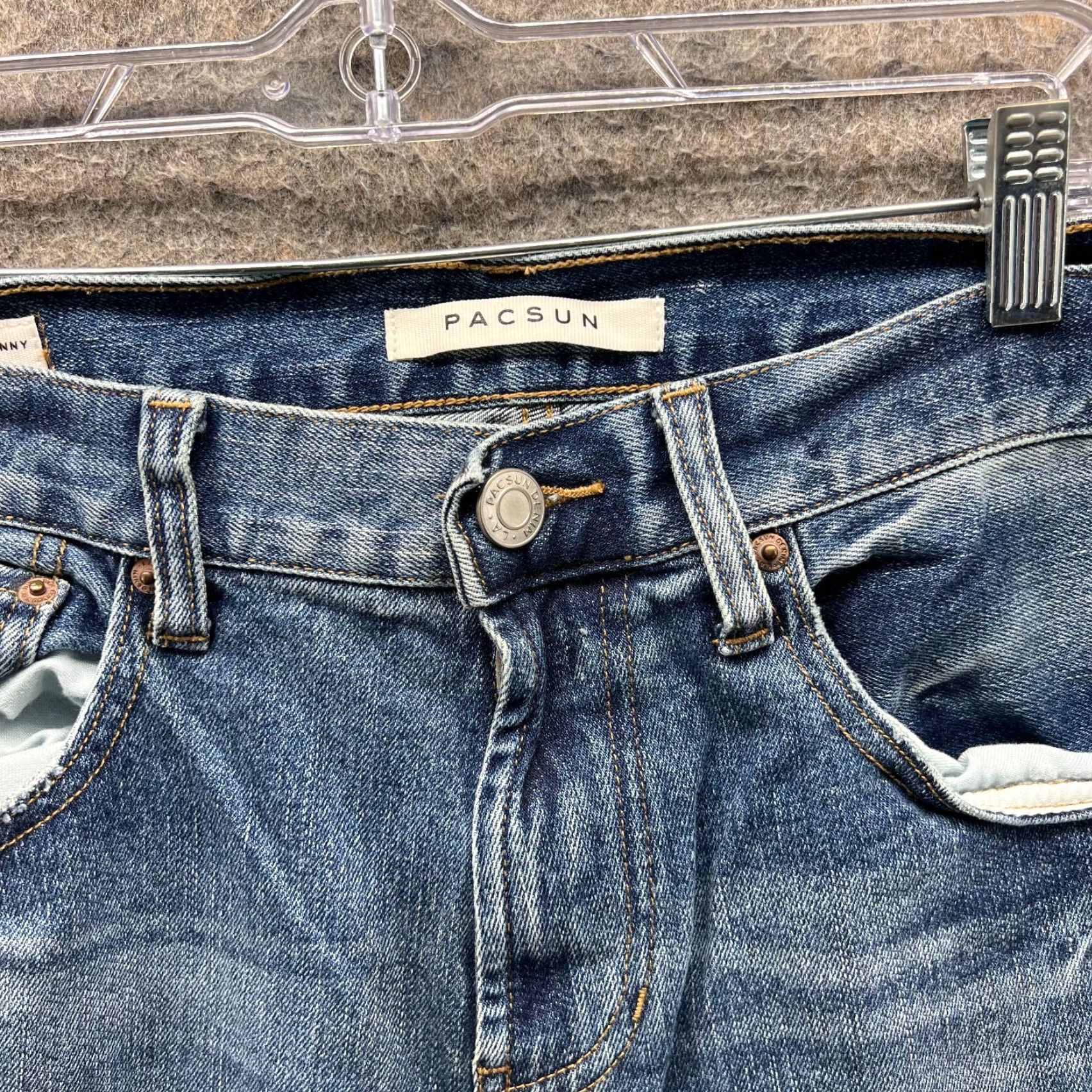 Zara Zara Jeans Mens 31x32 Blue Denim Distressed Skinny Light Wash 5-Pocket Casual Vintage: No Mens Size US 31 - 5 Thumbnail