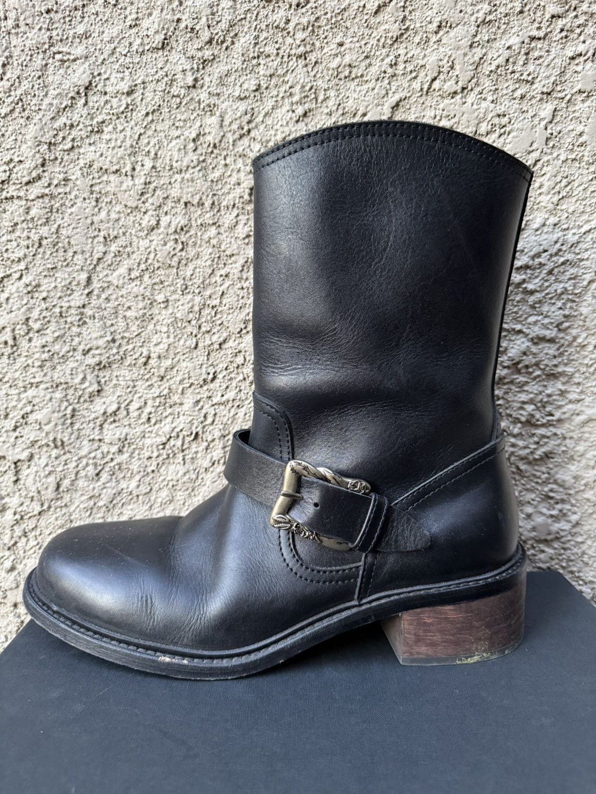 SHORT SHAFT MOTORCYCLE BOOTS BLACK
