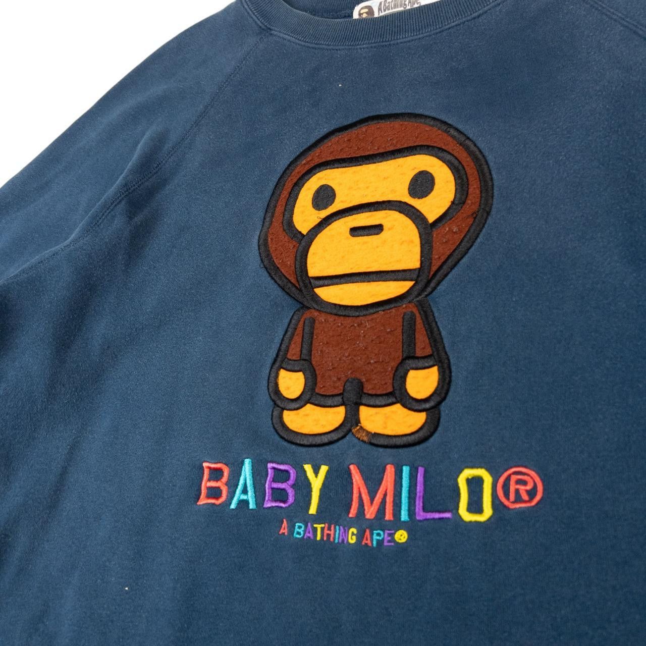 Bape Vintage Bape Baby Milo Embroidered Sweatshirt Size M Size US M / EU 48-50 / 2 - 5 Thumbnail