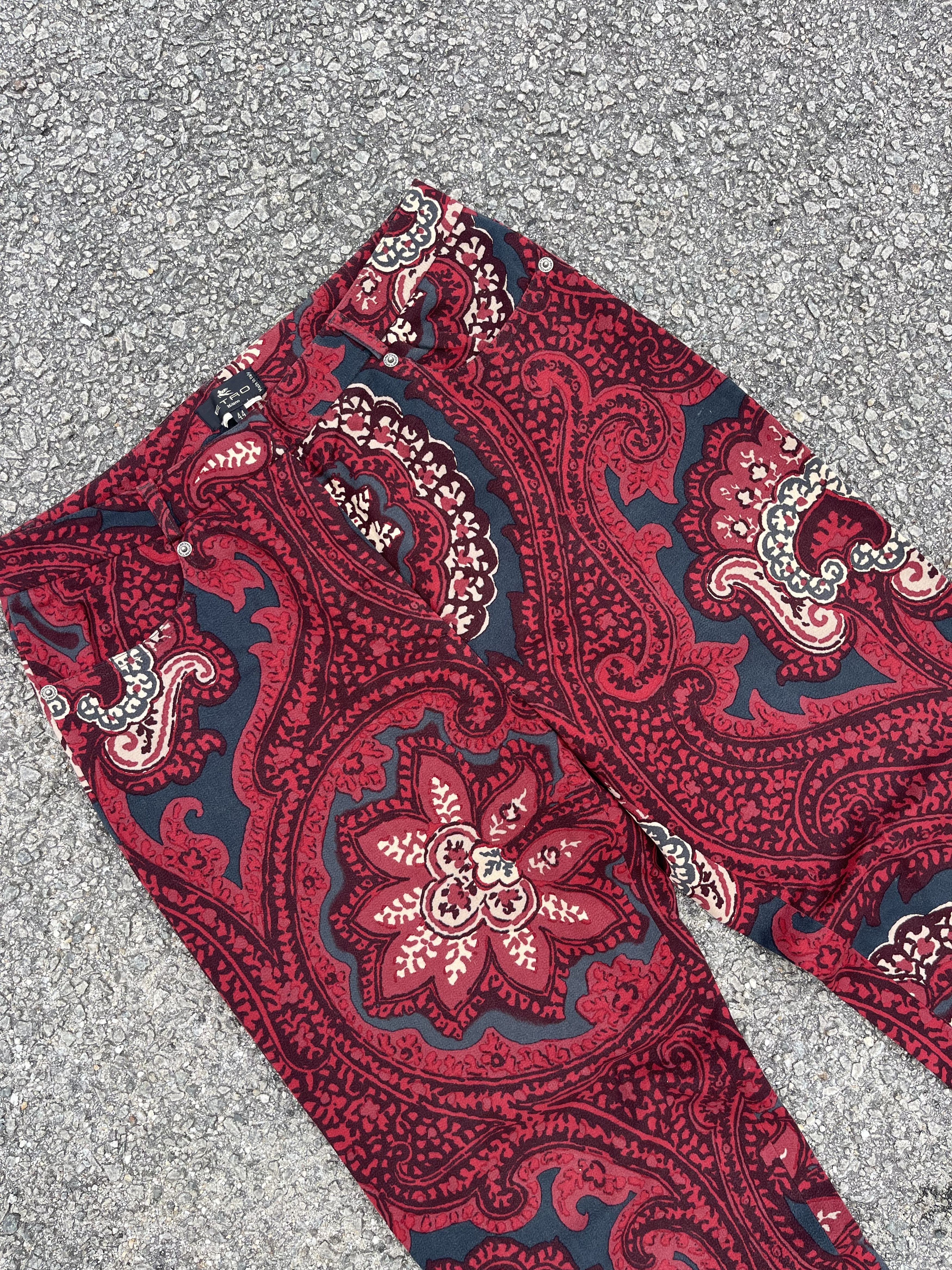 Etro × Vintage Vtg Etro Red Floral Size US 30 / EU 46 - 2 Thumbnail