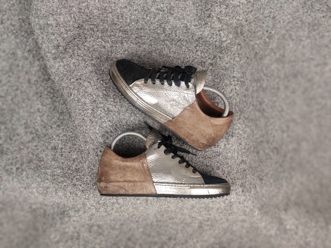 A.S.98 A.S.98 Airstep Design leather silver Low Lace Up Sneakers Size US 6 / IT 36 - 1 Thumbnail