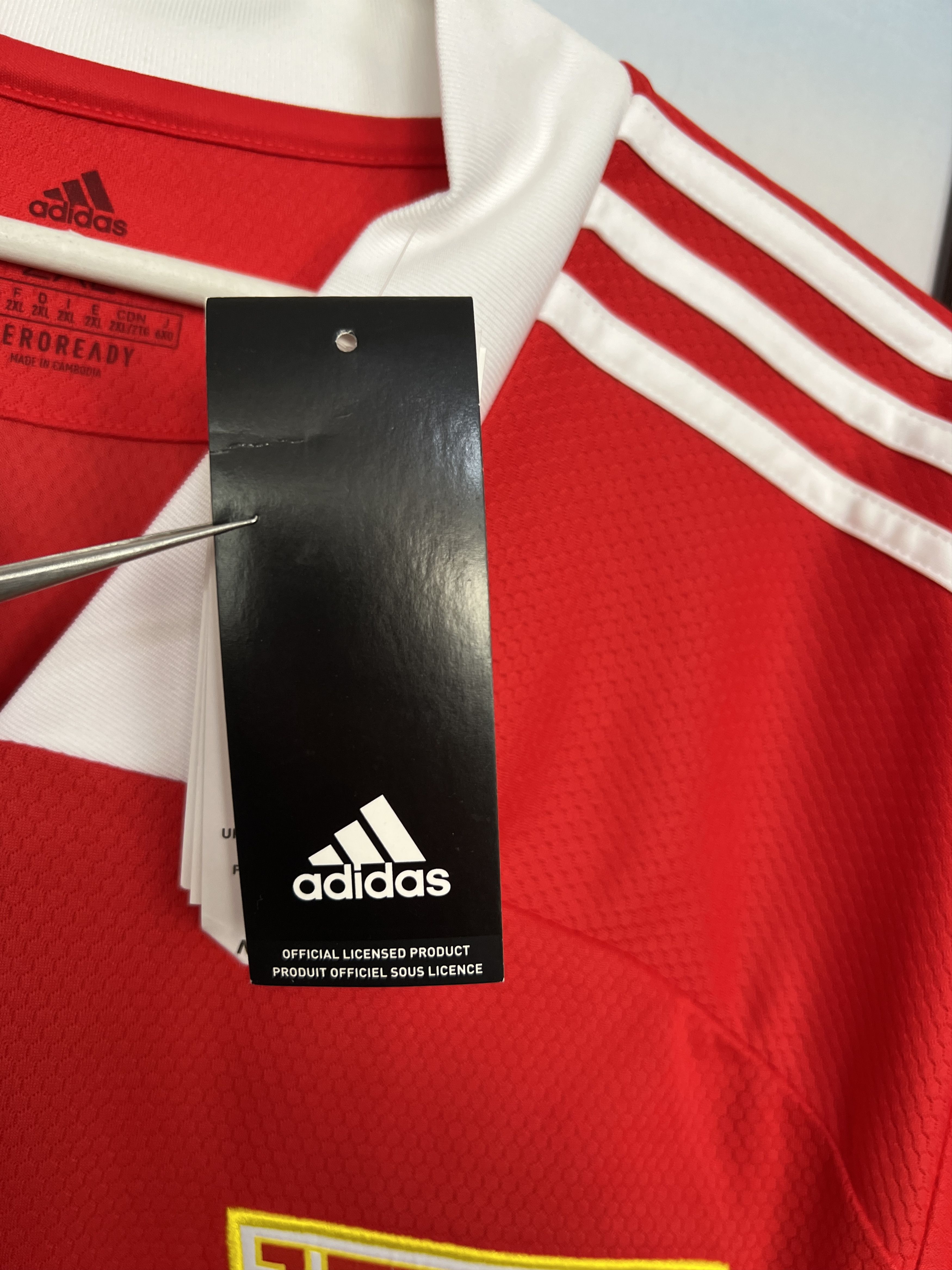 Adidas 1. FC Union Berlin football shirt 2020 Soccer Jersey Trikot Size US XXL / EU 58 / 5 - 4 Thumbnail