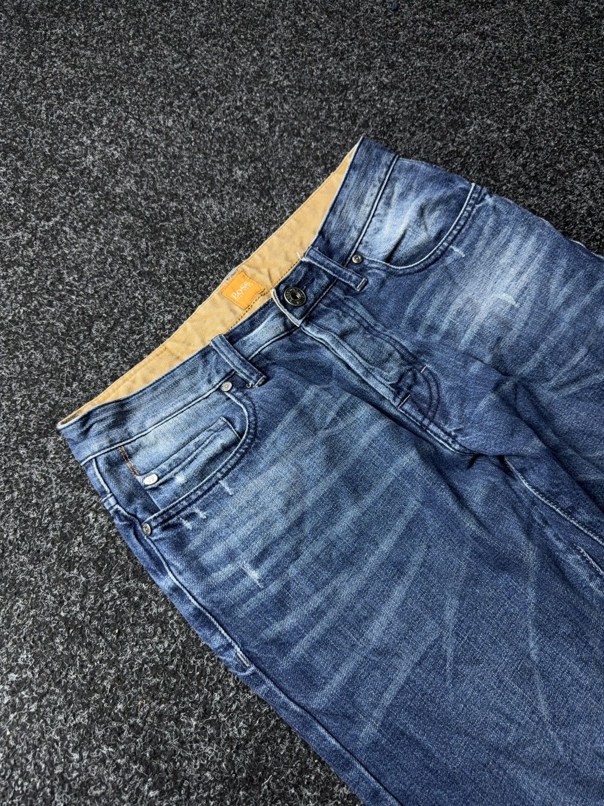 Hugo Boss Luxury Y2K Distressed Vintage Hugo Boss Orange Jeans Blue Size US 31 - 7 Thumbnail