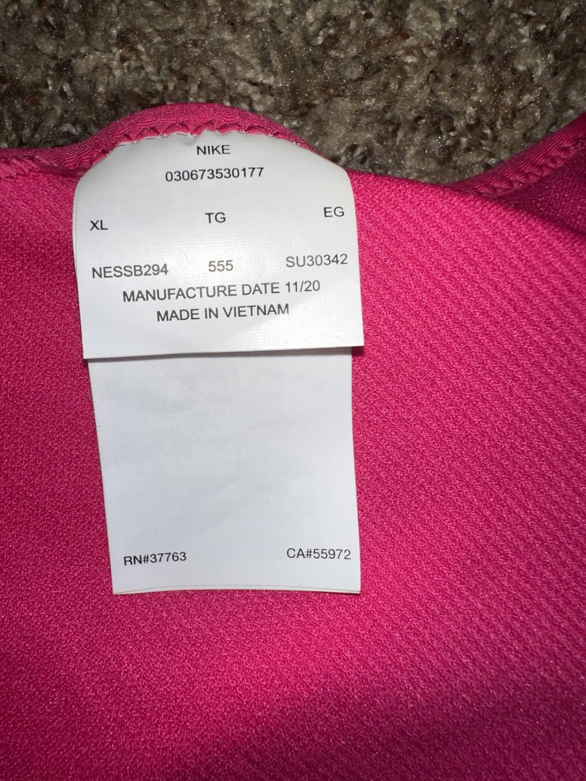 Nike Nike Stretch Crossback Lined Swimsuit Top Fireberry Size ONE SIZE - 7 Thumbnail