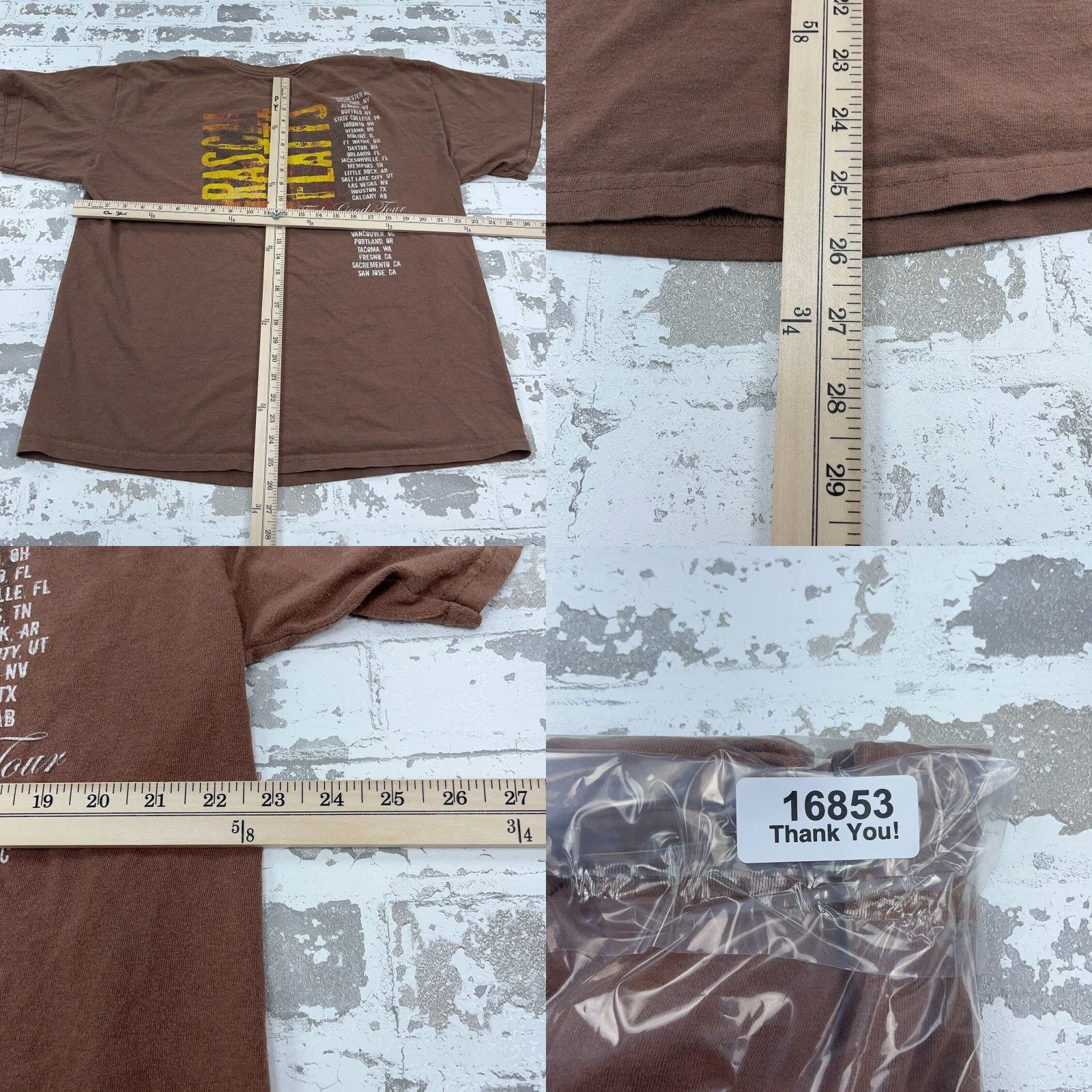 Gildan VINTAGE Rascal Flatts Shirt Men XL Brown Tee Concert Country Music Y2K Adult Size US XL / EU 56 / 4 - 8 Thumbnail
